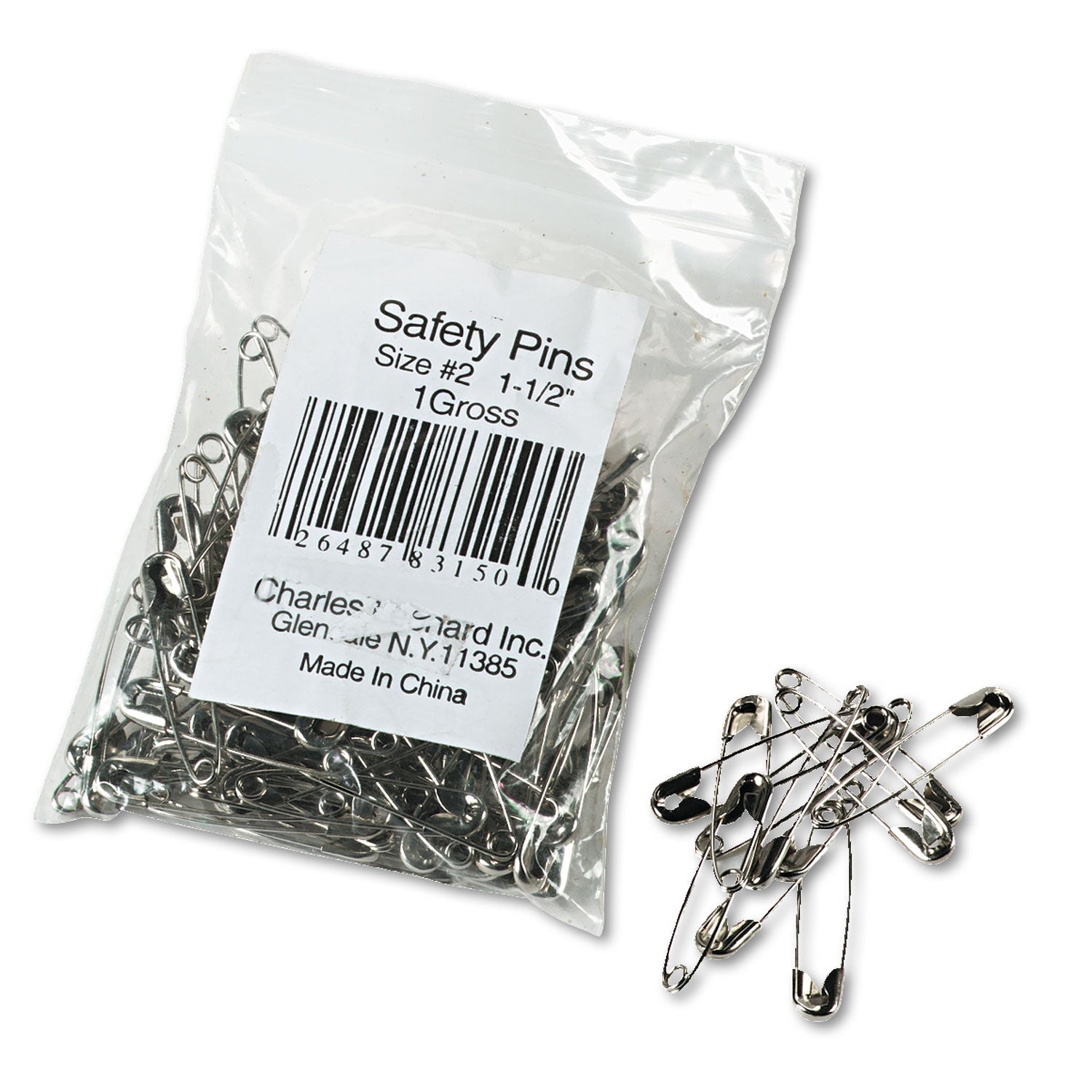 Safety Pins | 1.5" Nickel-Plated, 144-Pack
