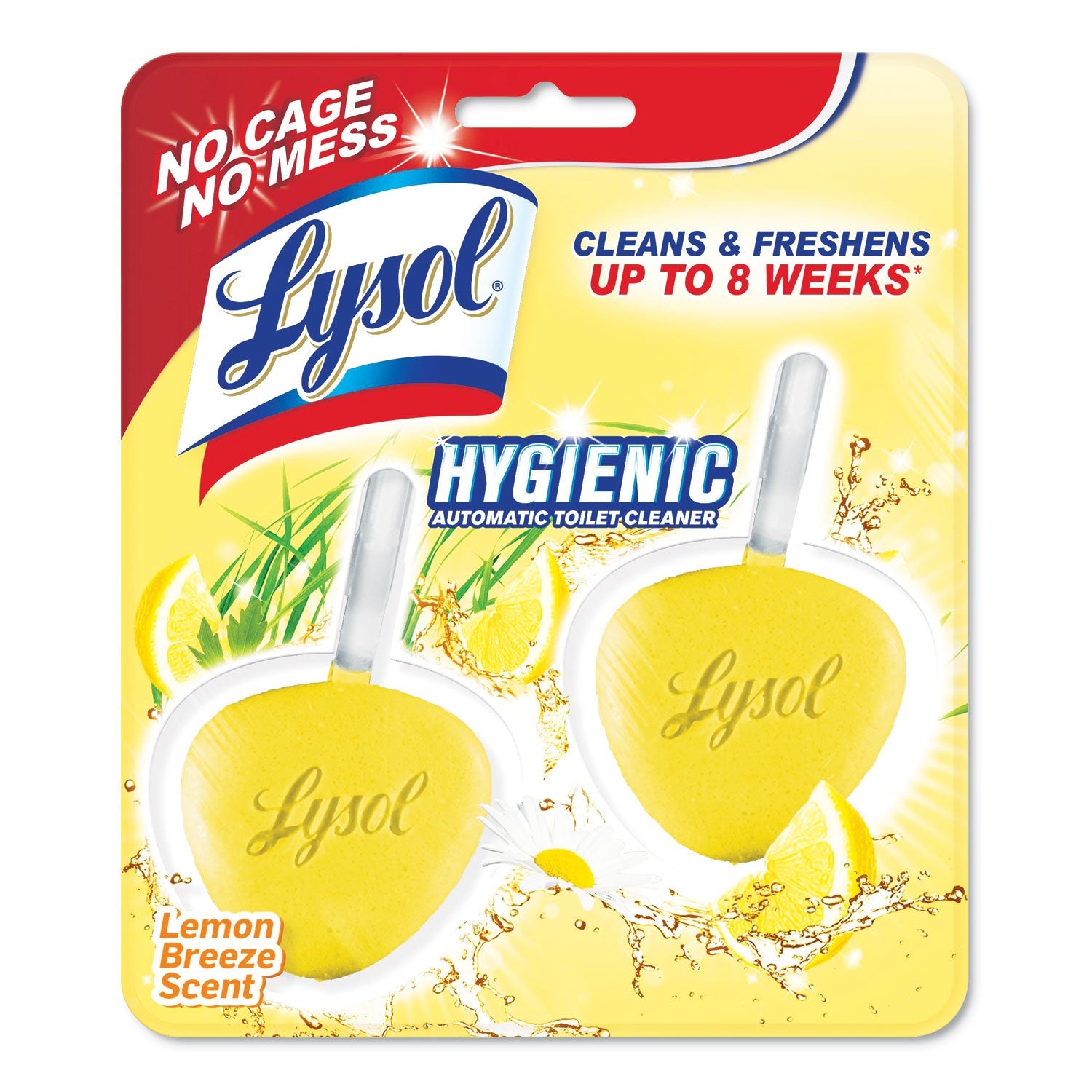LYSOL® Brand Hygienic Automatic Toilet Bowl Cleaner, Lemon Breeze, 2/pack