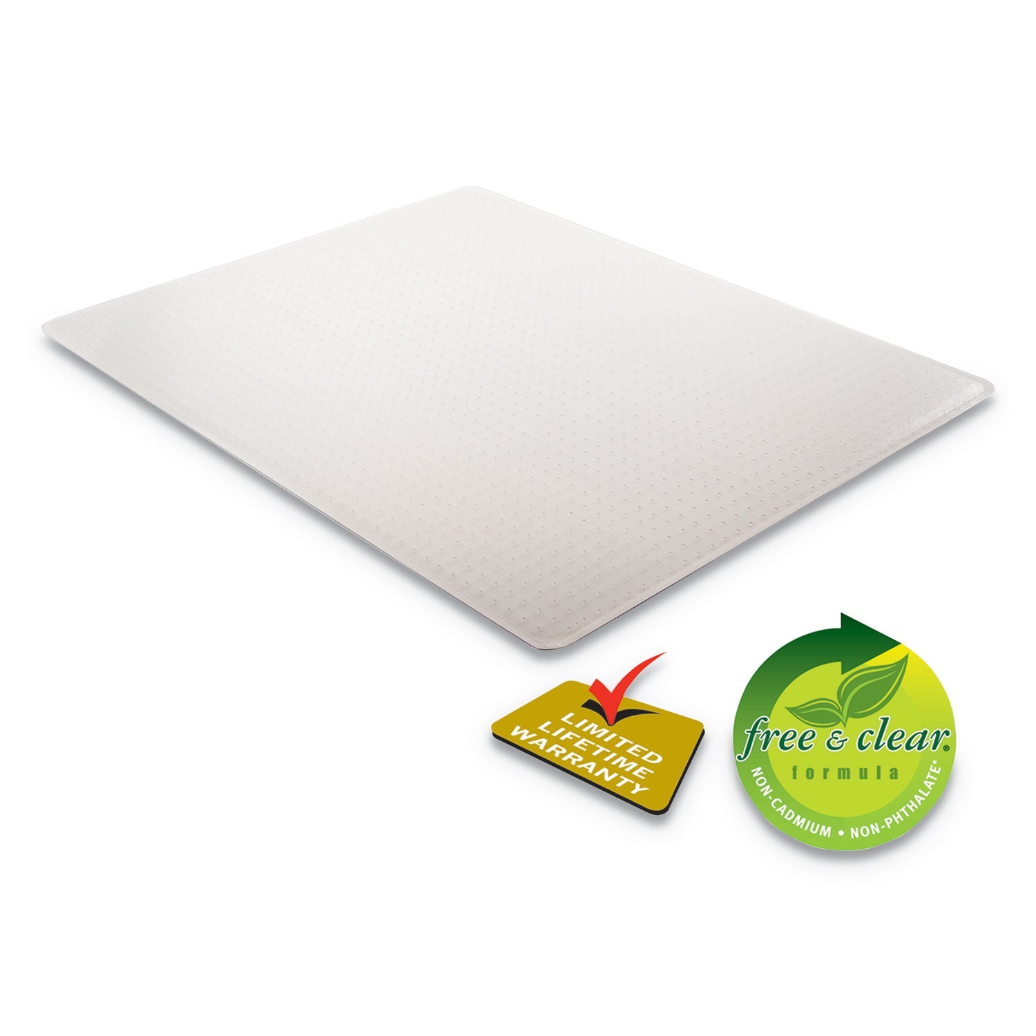 deflecto® Economat Occasional Use Chair Mat For Low Pile Carpet, 45 X 53, Rectangular, Clear