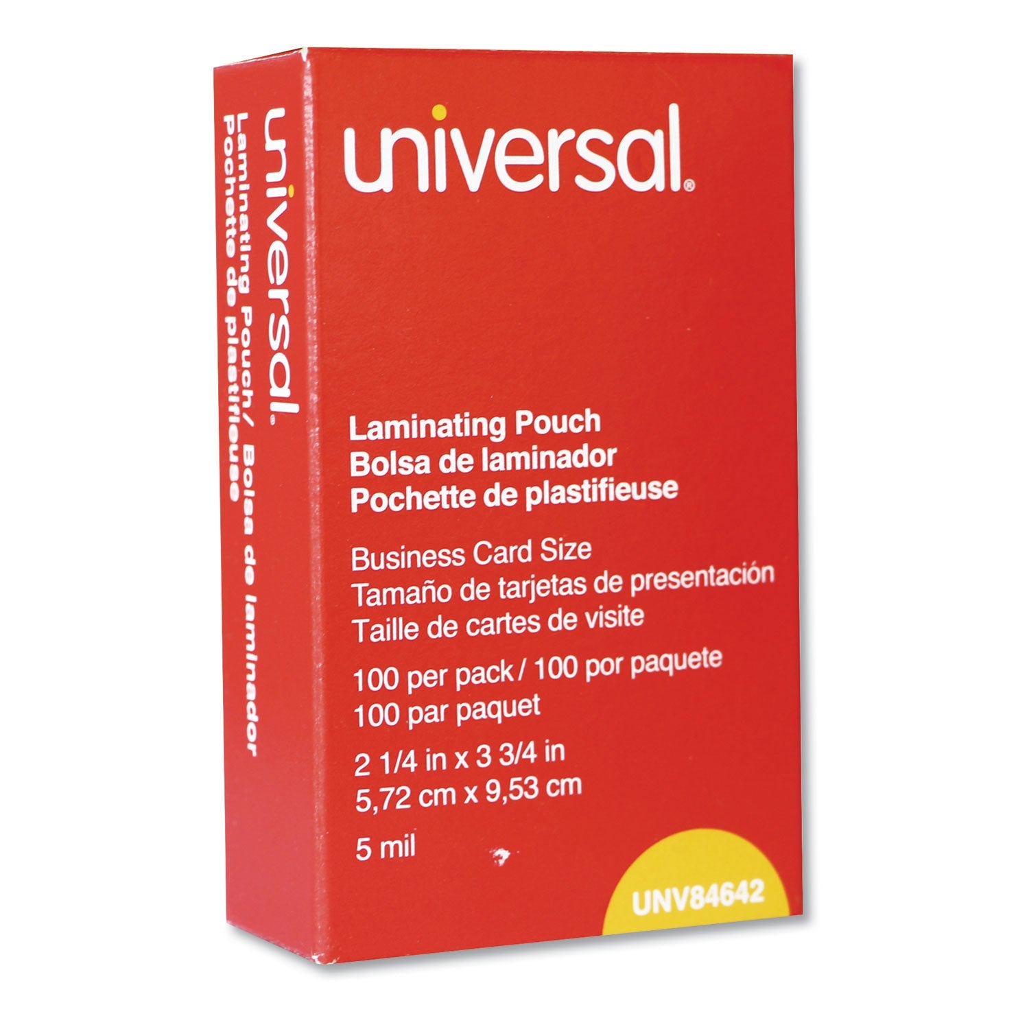 Universal® Laminating Pouches, 5 Mil, 3.75" X 2.25", Gloss Clear, 100/box - Bloom Skins