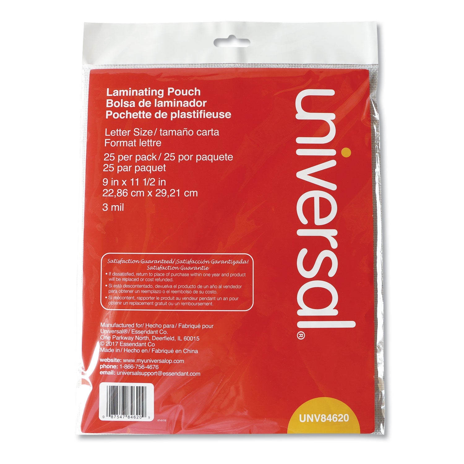 Universal® Laminating Pouches, 3 Mil, 9" X 11.5", Gloss Clear, 25/pack - Bloom Skins