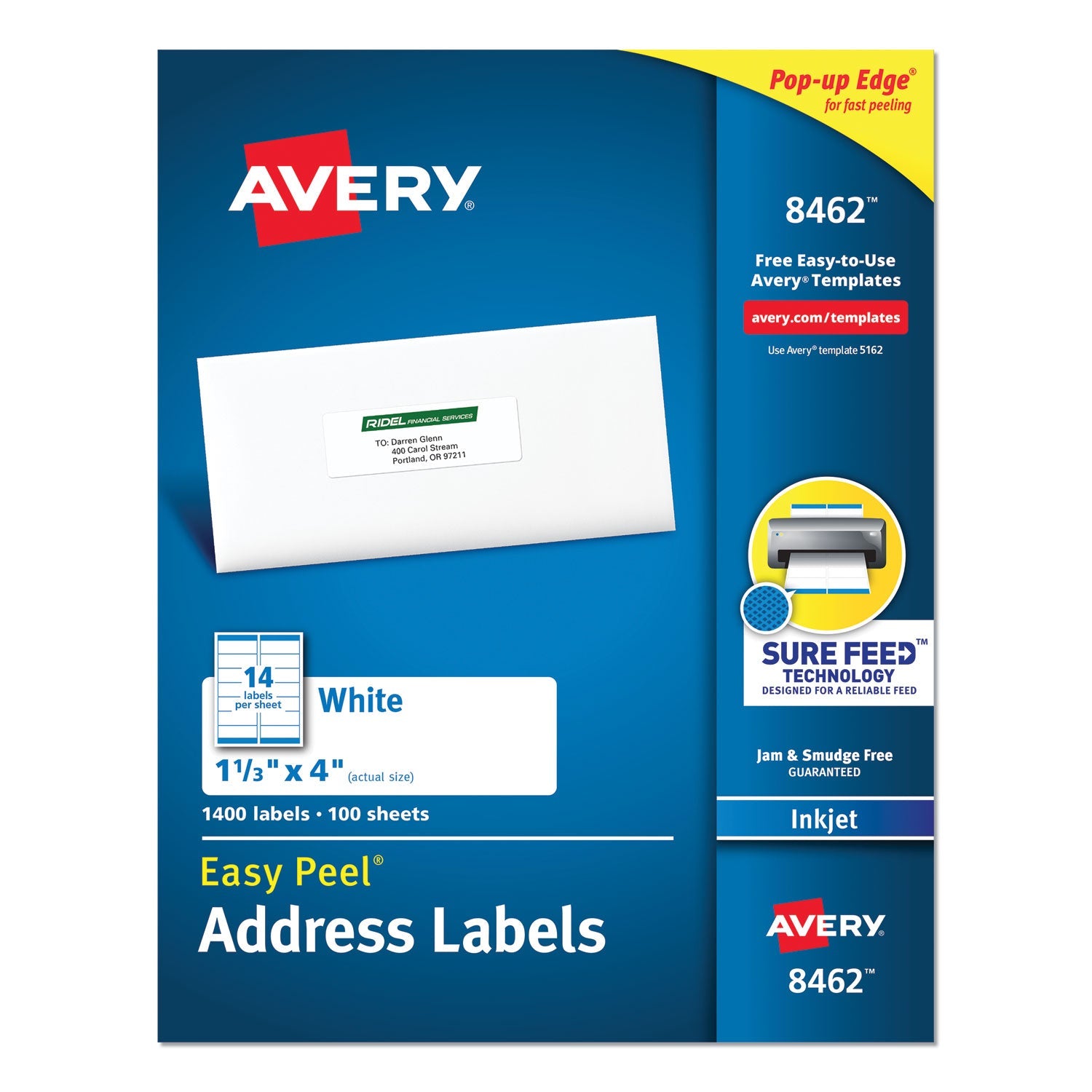 Easy Peel White Address Labels | Inkjet | 1.33x4