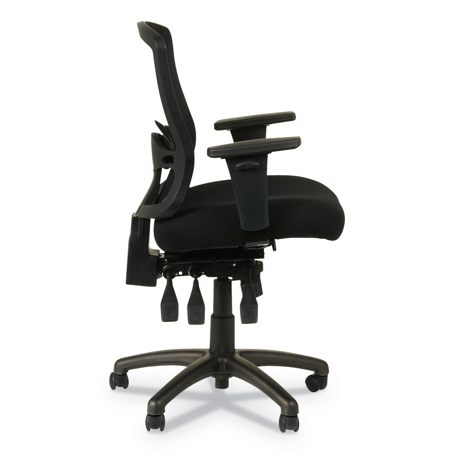 Alera® Alera Etros Series Mesh Mid-Back Petite Multifunction Chair, Supports Up To 275 Lb, 17.16" To 20.86" Seat Height, Black