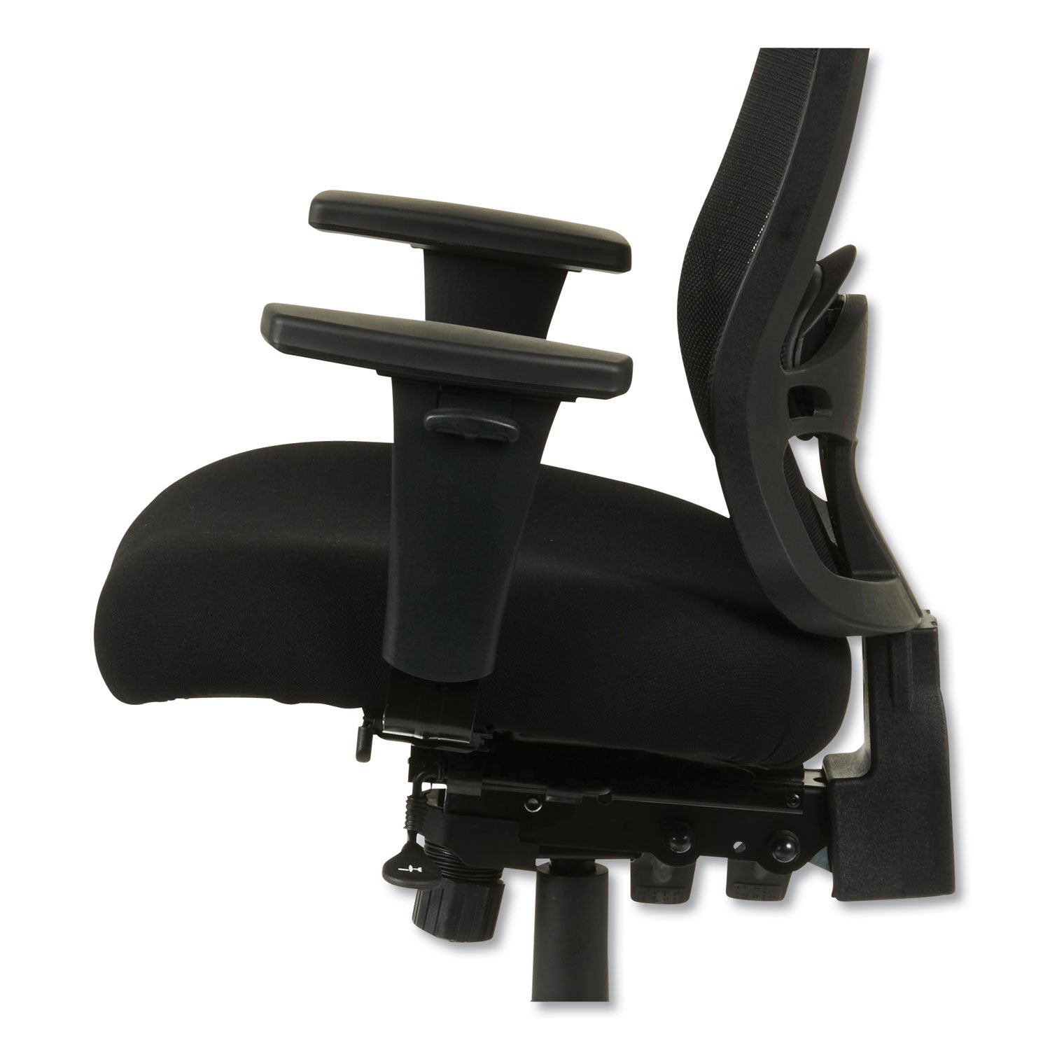 Alera® Alera Etros Series Mesh Mid-Back Petite Multifunction Chair, Supports Up To 275 Lb, 17.16" To 20.86" Seat Height, Black