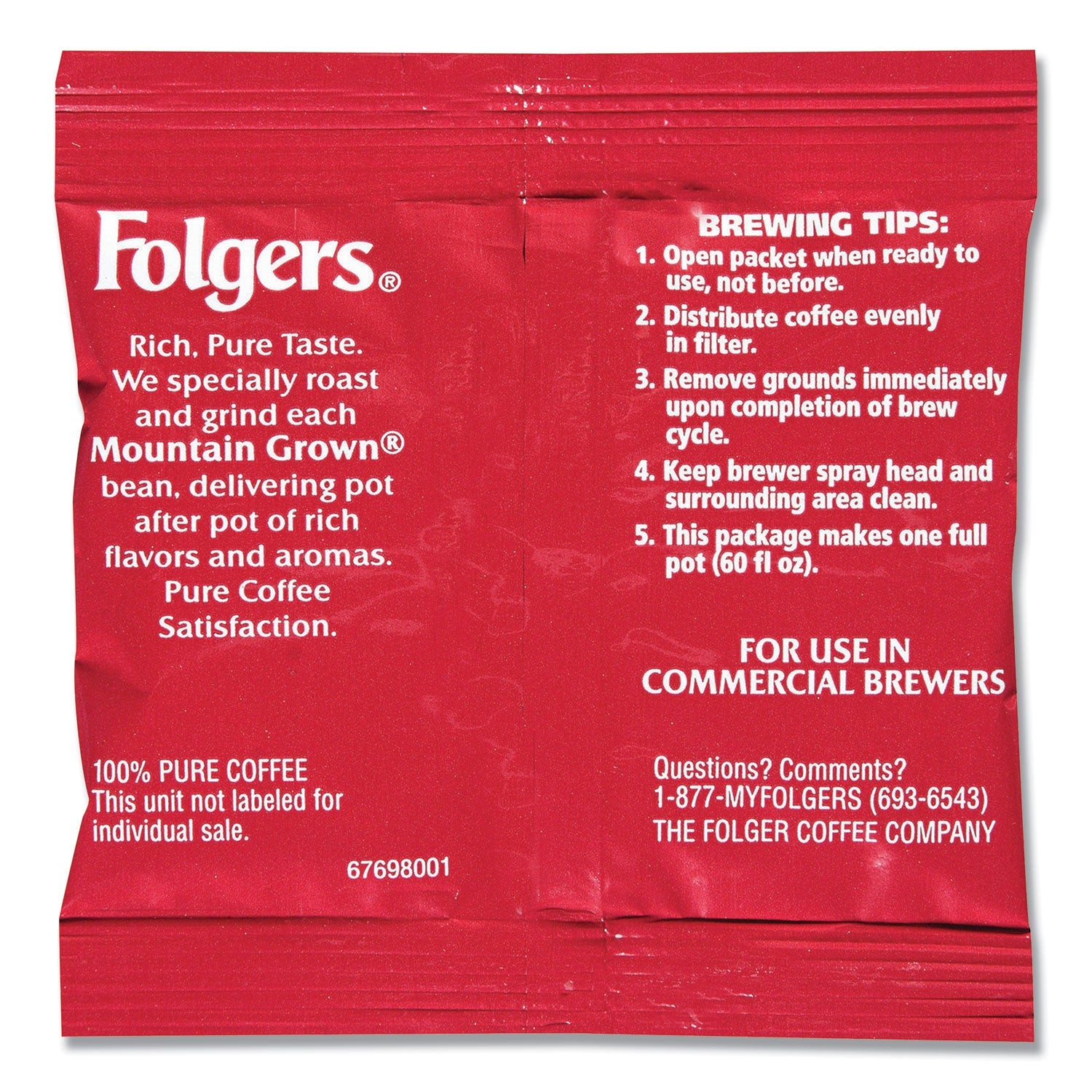 Folgers® Ground Coffee, Fraction Packs, Special Roast, 0.8 oz,  42/Carton