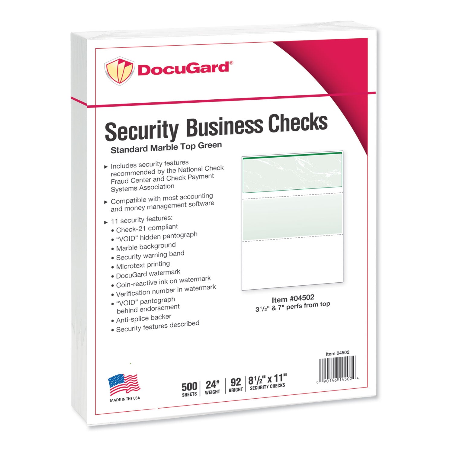 DocuGard Standard Security Check Paper | Green Mrbl
