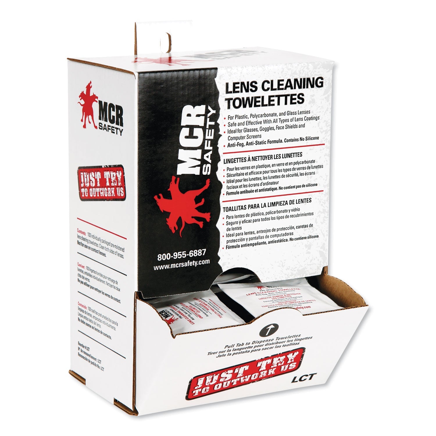 MCR™ Safety Lens Cleaning Towelettes, 100/box, 10 Box/carton