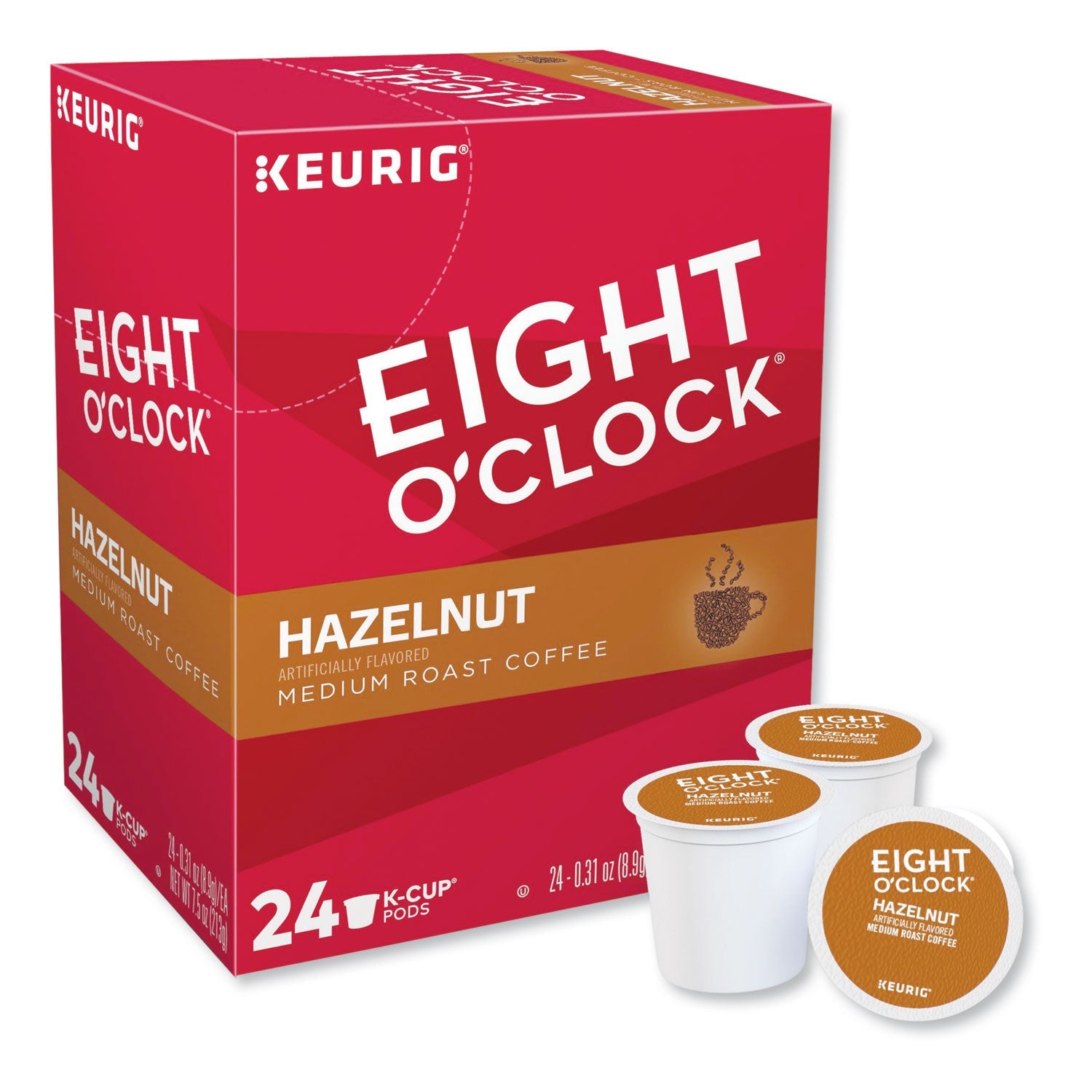 Eight O'Clock Hazelnut Coffee K-Cups, 24/box