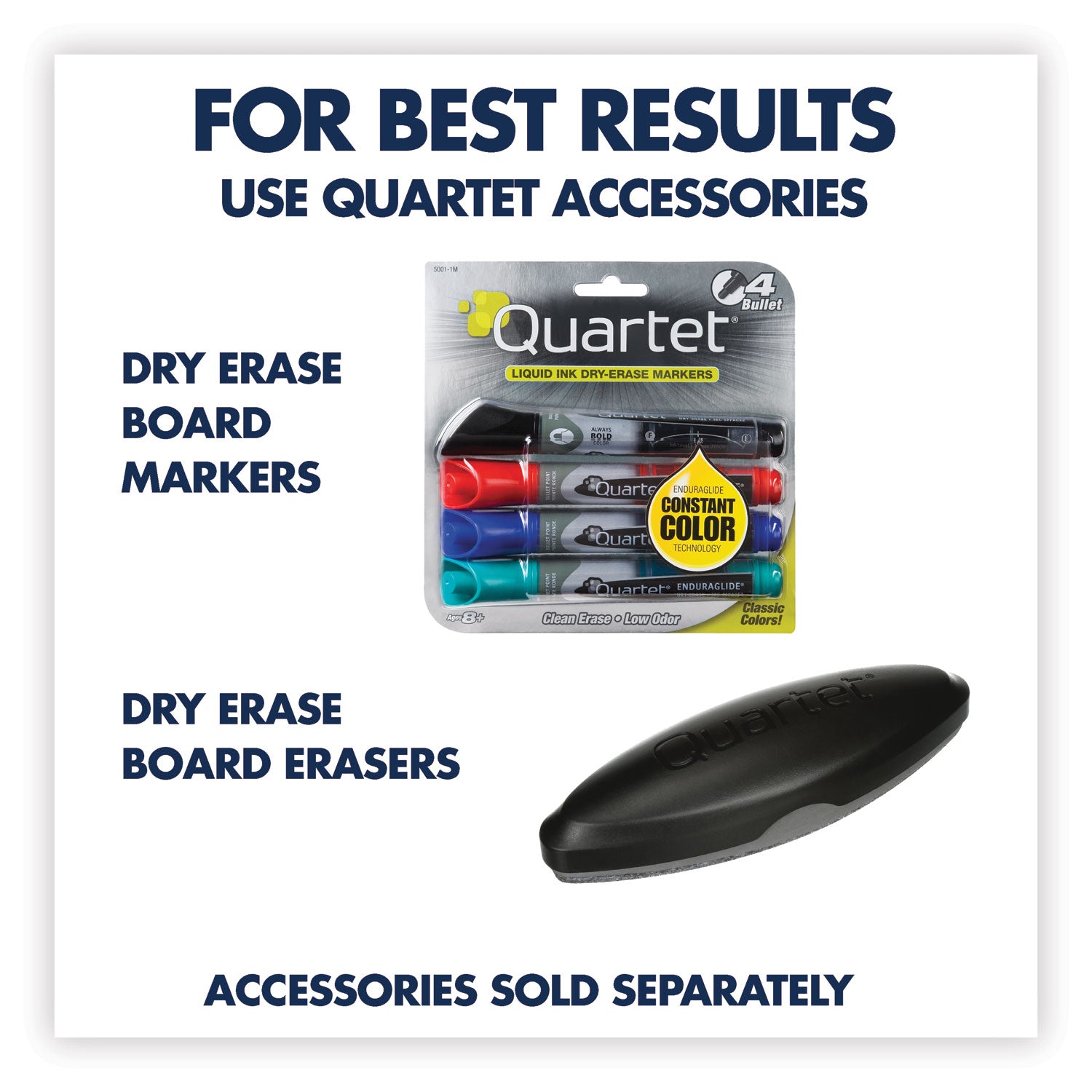 Quartet® Classic Series Nano-Clean Dry Erase Board, 48" x 36", White Surface, Black Aluminum Frame