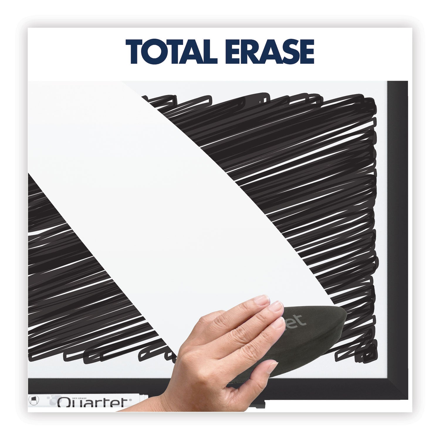 Quartet® Classic Series Total Erase Dry Erase Boards, 60" x 36", White Surface, Black Aluminum Frame