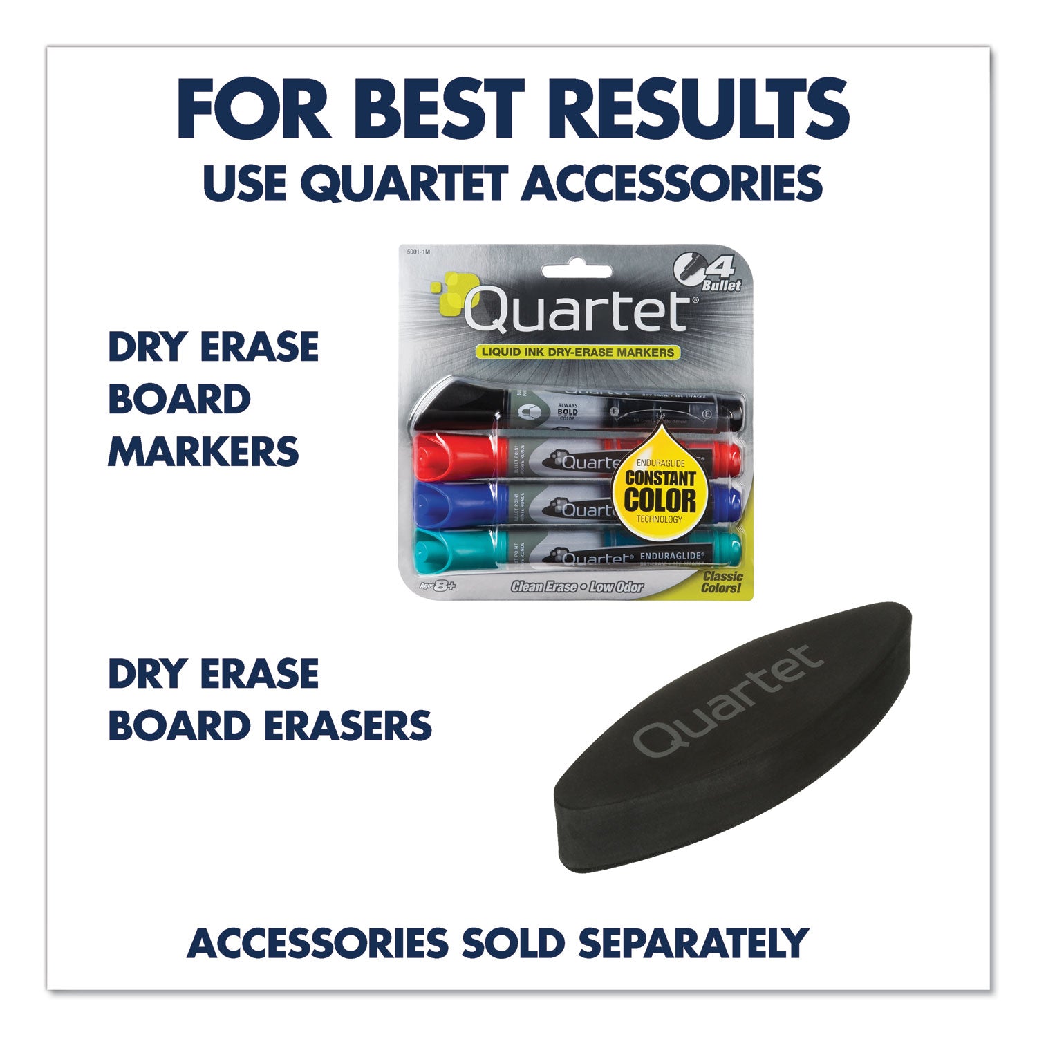 Quartet® Classic Series Total Erase Dry Erase Boards, 60" x 36", White Surface, Black Aluminum Frame
