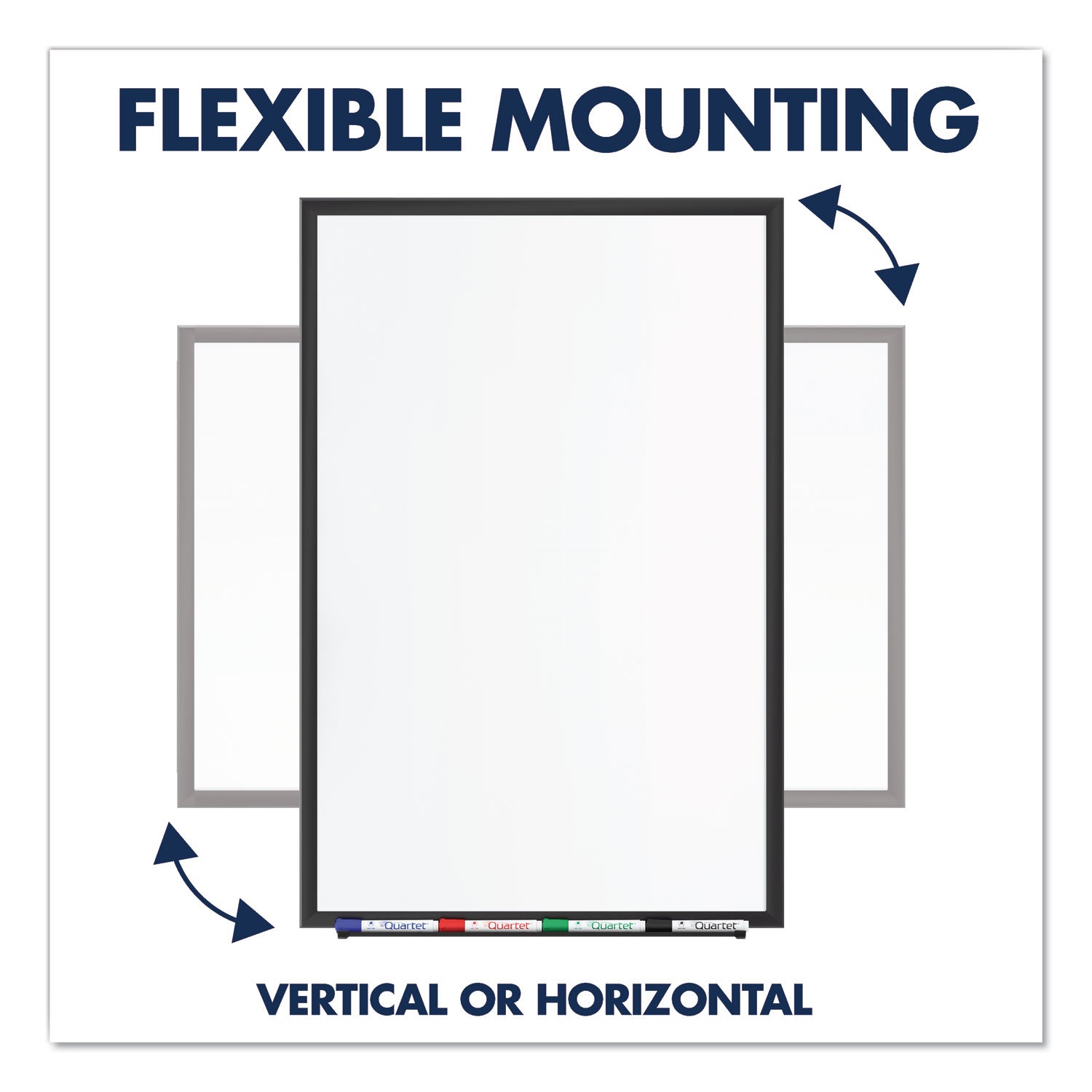 Quartet® Classic Series Total Erase Dry Erase Boards, 60" x 36", White Surface, Black Aluminum Frame