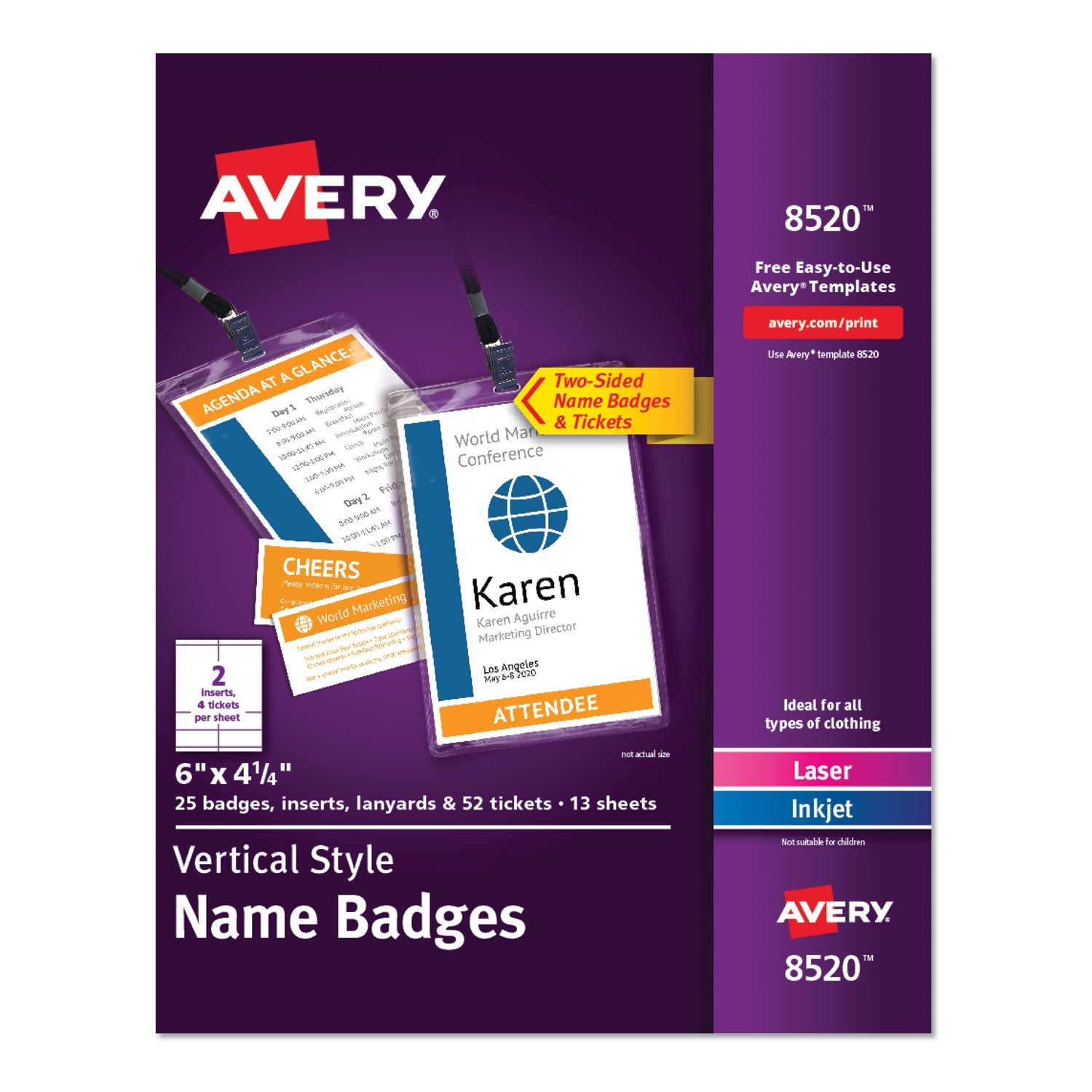 Lanyard-Style Badge Holder | 4.25x6 | 25-Pack