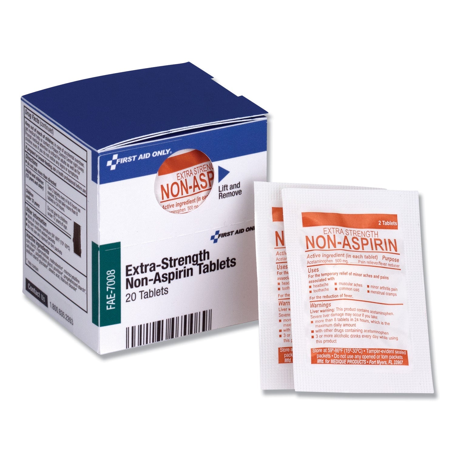 First Aid Only™ Refill For Smartcompliance General Cabinet, Non-Aspirin Tablets, 20 Tablets