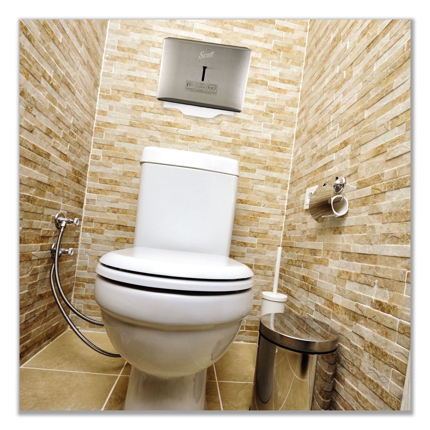 Scott® Personal Seat Cover Dispenser, 16.6 X 2.5 X 12.3, Stainless Steel - Bloom Skins