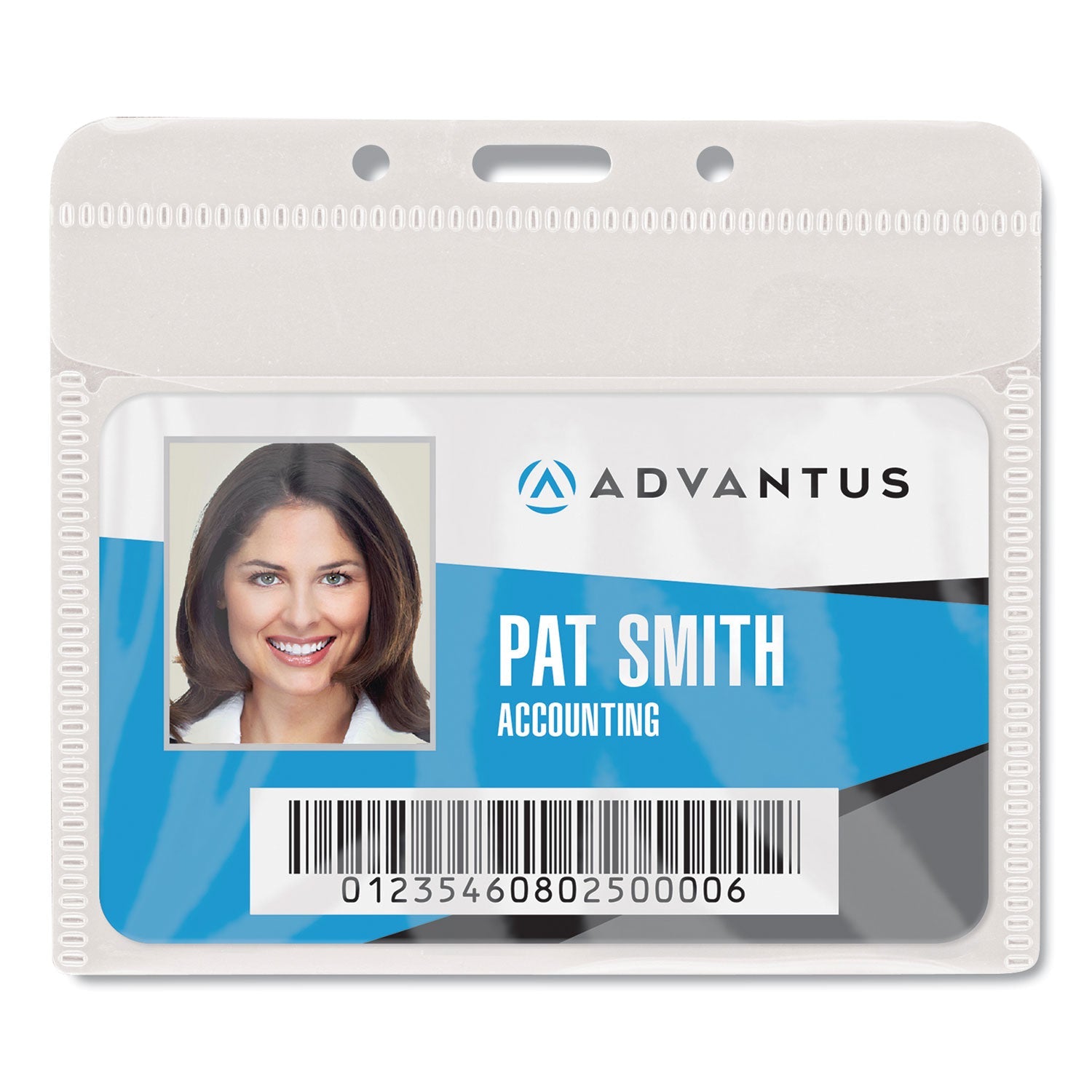 Advantus PVC-Free Badge Holders, Horizontal, Clear 4.5" x 4" Holder, 4.13" x 3.25" Insert, 50/Pack