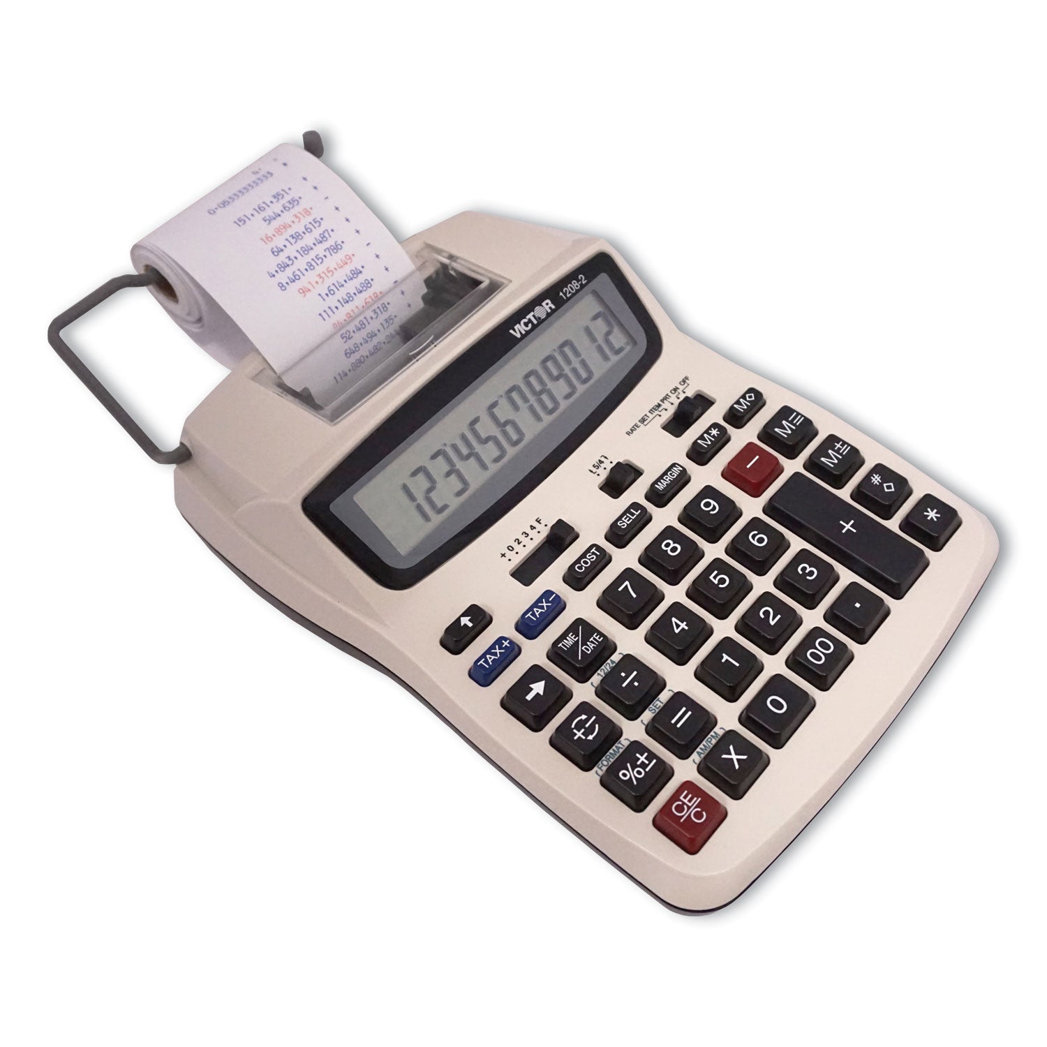 Victor® 1208-2 Two-Color Compact Printing Calculator, Black/red Print, 2.3 Lines/sec