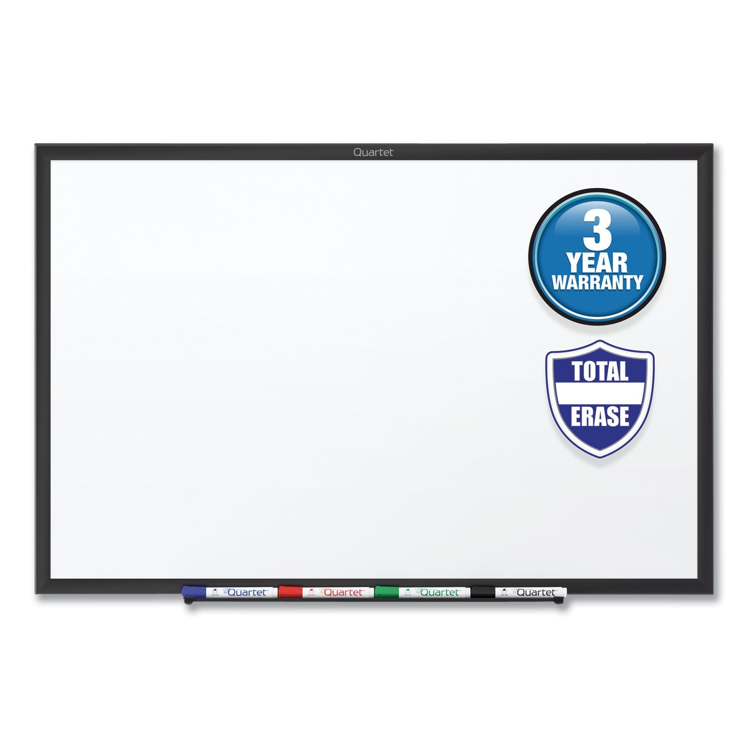 Quartet® Classic Series Total Erase Dry Erase Boards, 60" x 36", White Surface, Black Aluminum Frame