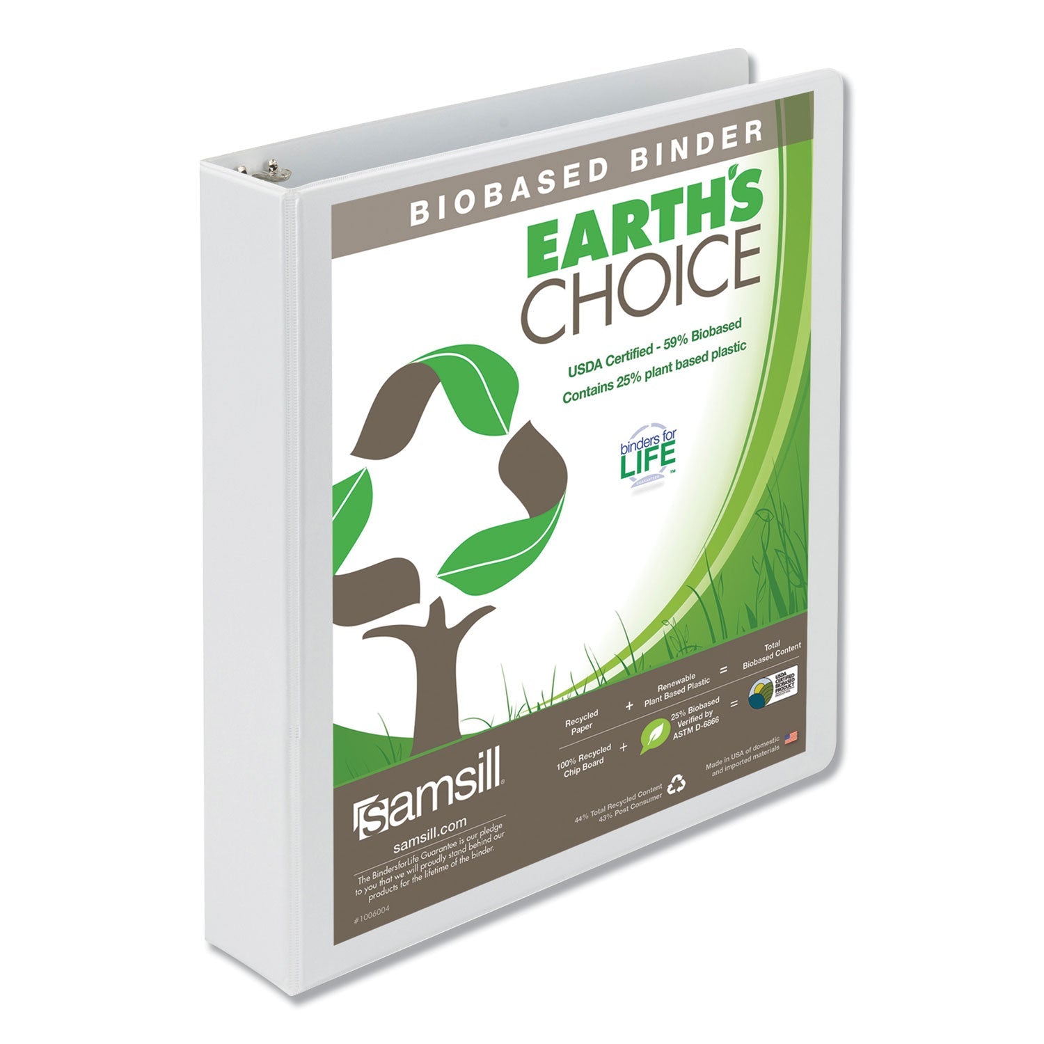 Plant-Based View Binder | 1.5" White Round Ring