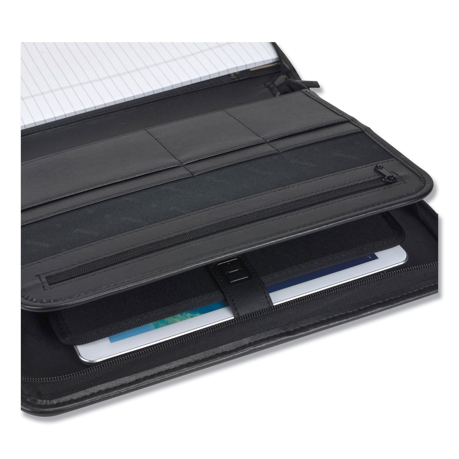 Samsill® Professional Zippered Pad Holder, Pockets/slots, Writing Pad, Black