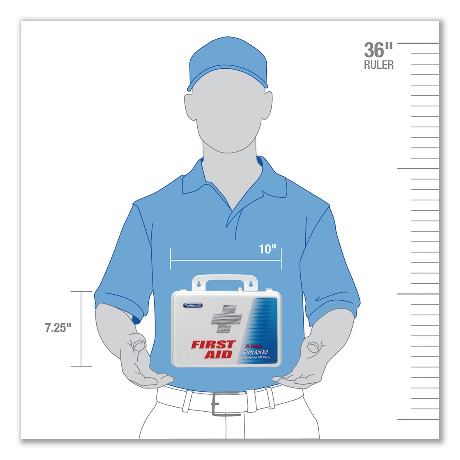 PhysiciansCare® by First Aid Only® Office First Aid Kit, For Up To 25 People, 131 Pieces, Plastic Case - Bloom Skins