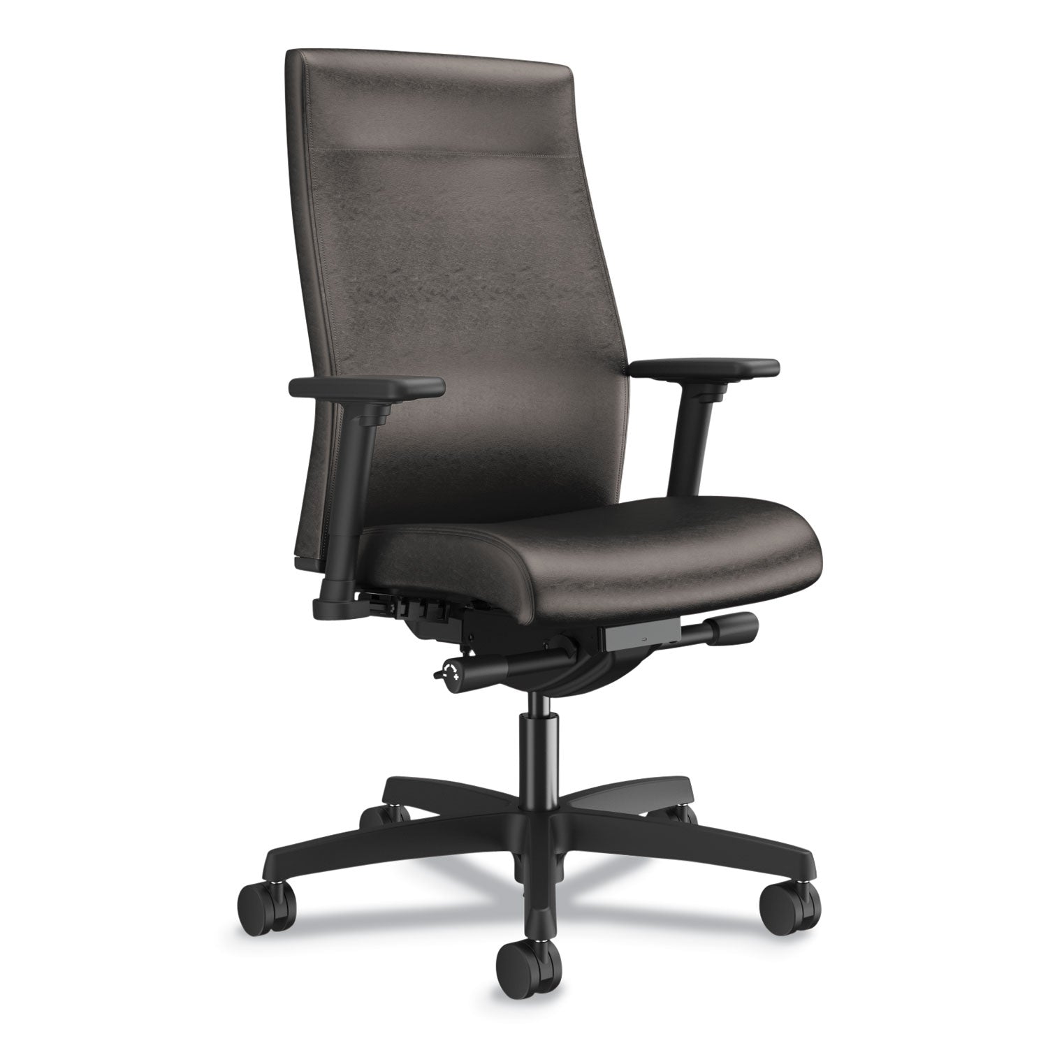 Upholstered Mid-Back Task Chair | Black Vinyl