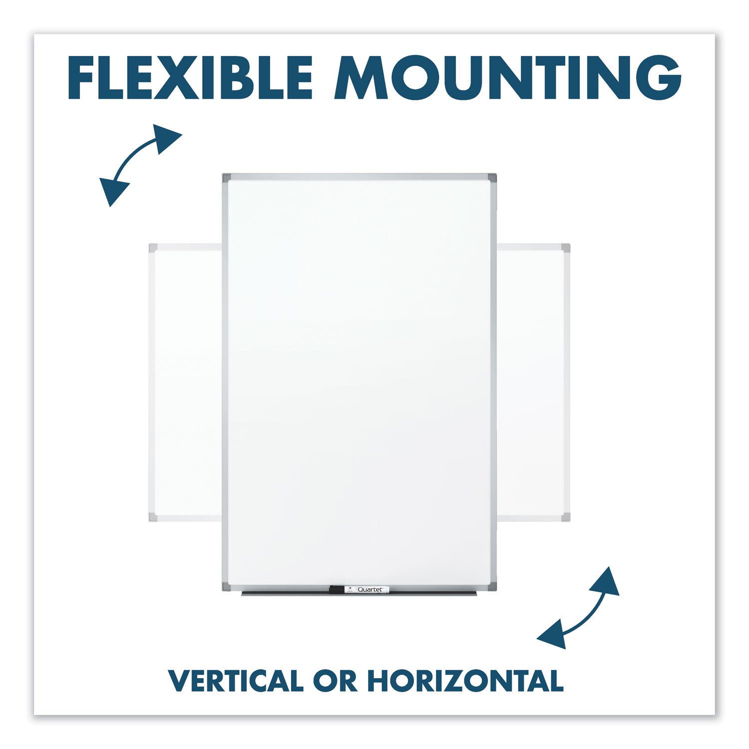 Mead® Dry Erase Board with Aluminum Frame, 36" x 24", White Surface, Satin Aluminum Frame