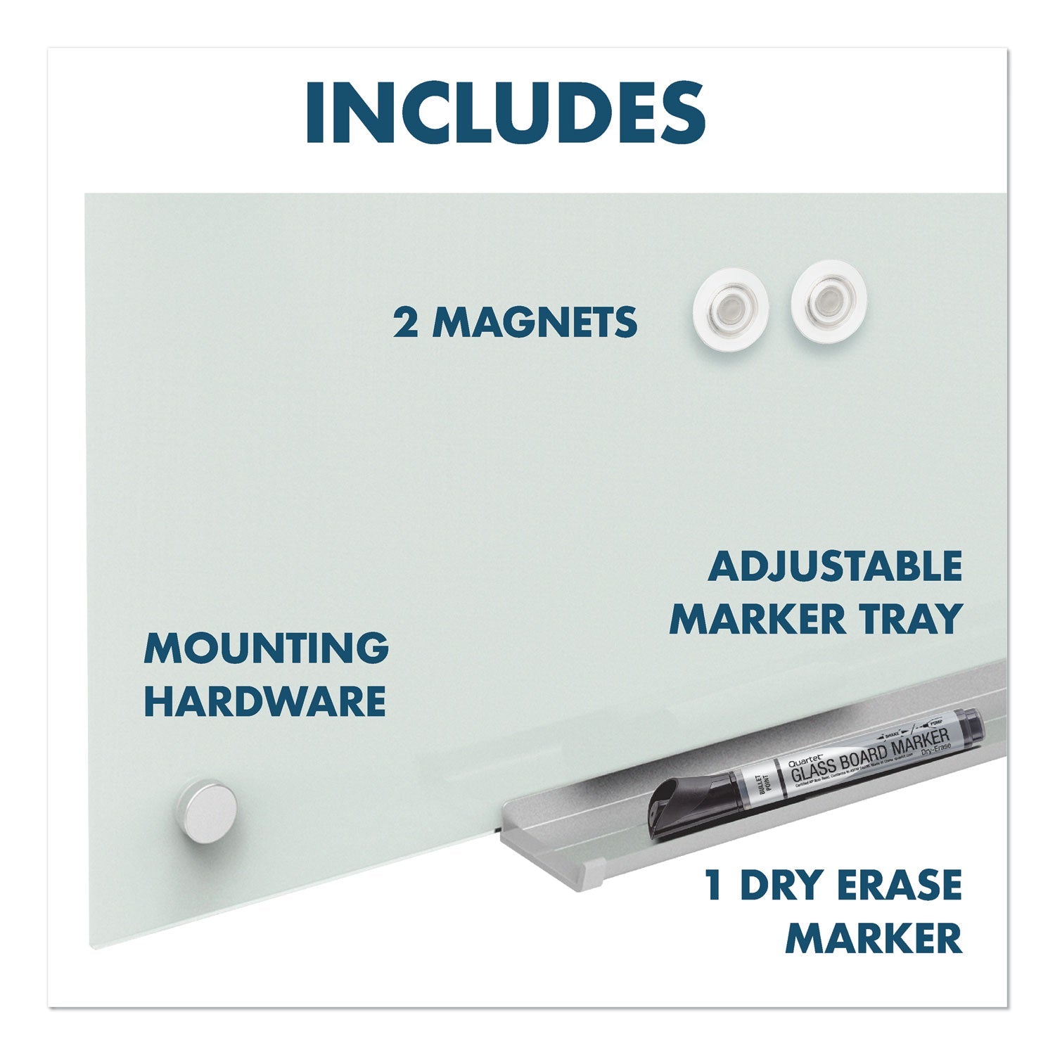 Quartet® Infinity Magnetic Glass Dry Erase Cubicle Board, 30" x 18", White Surface