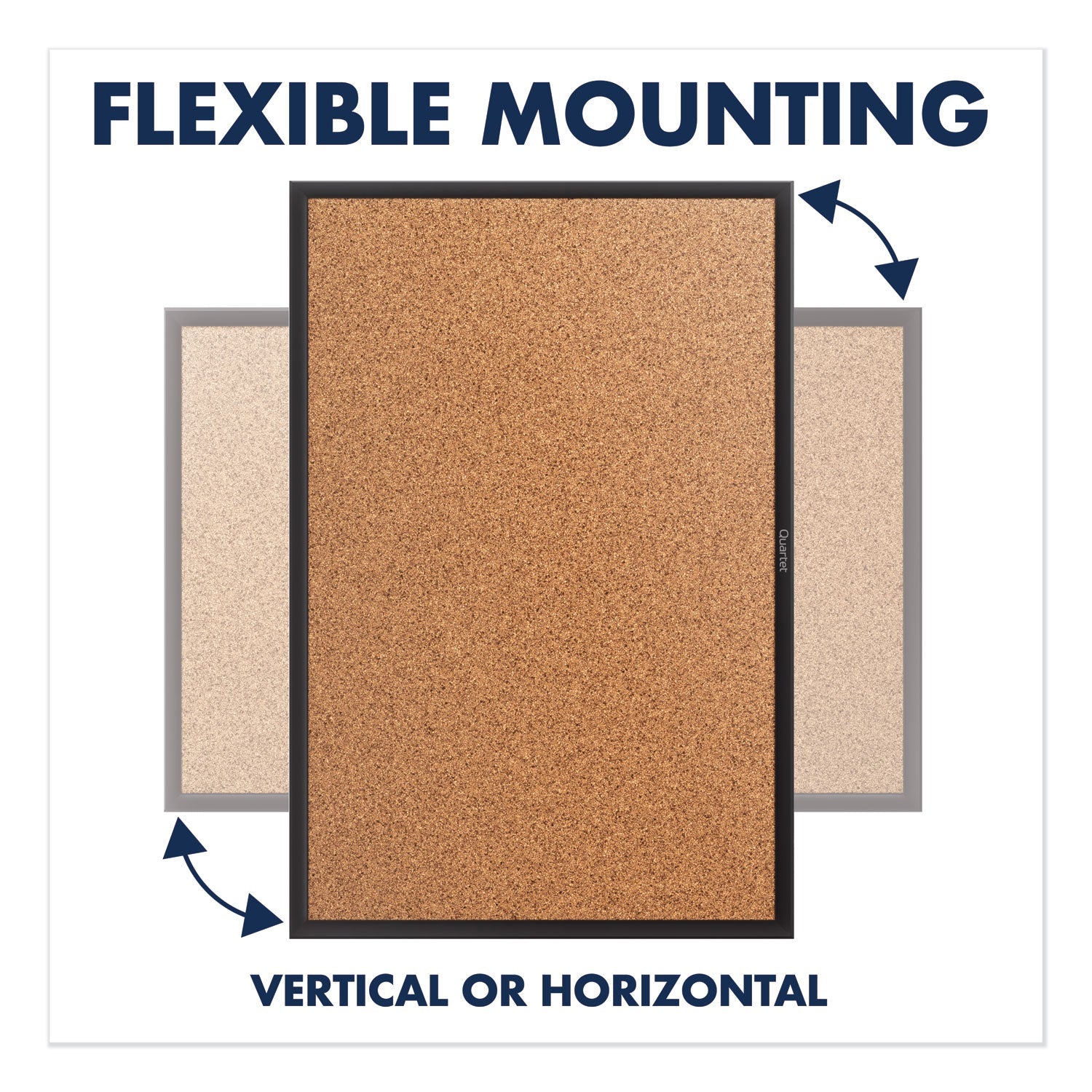 Quartet® Classic Series Cork Bulletin Board, 48" x 36", Tan Surface, Black Aluminum Frame
