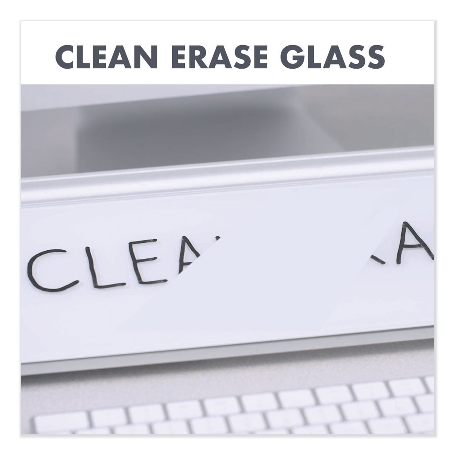 Quartet® Glass Dry Erase Desktop Computer Pad, 18" x 6", White Surface