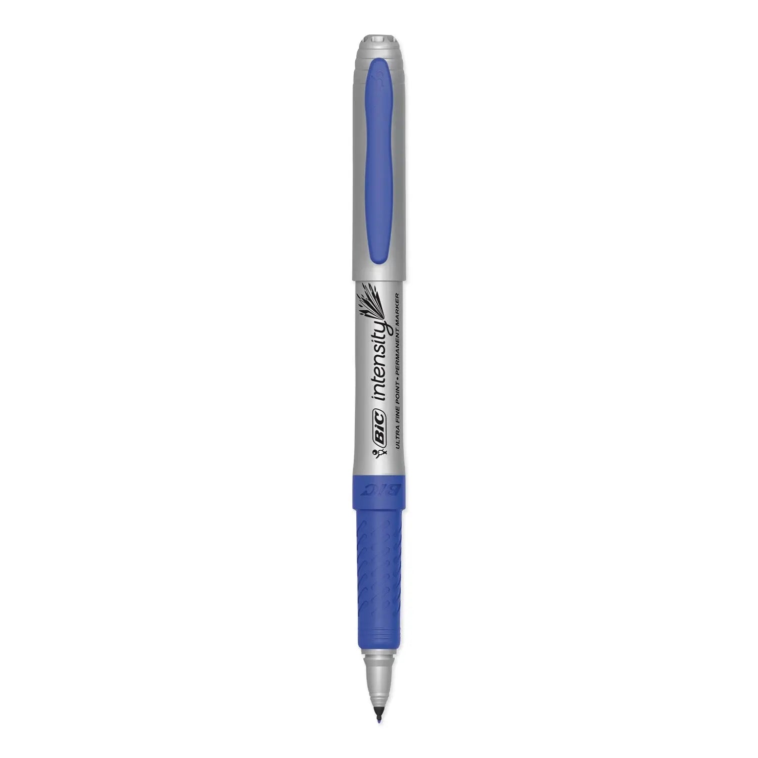 BIC® Intensity Ultra Fine Tip Permanent Marker, Extra-Fine Needle Tip, Deep Sea Blue, Dozen