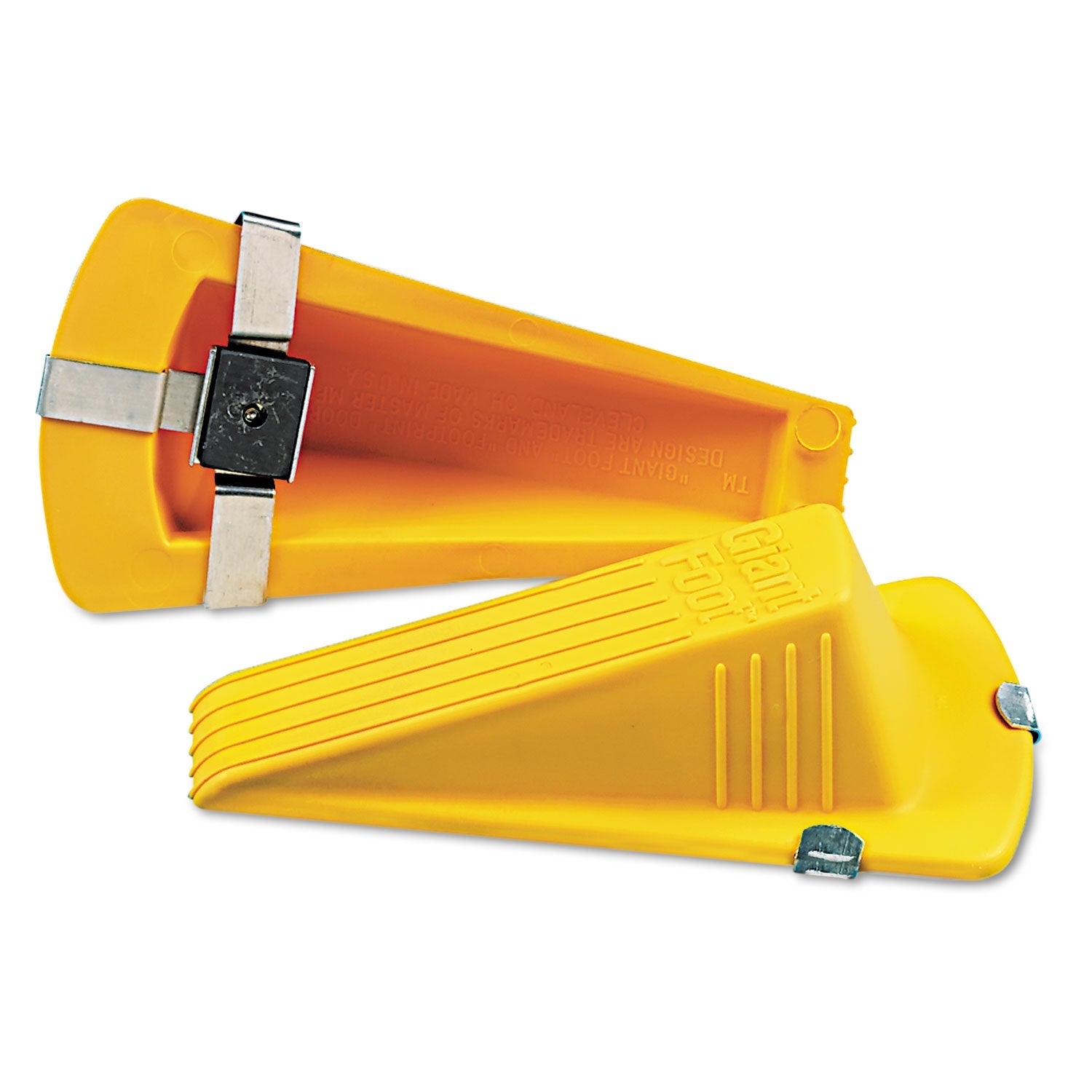 Master Caster® Giant Foot Magnetic Doorstop, No-Slip Rubber Wedge, 3.5w X 6.75d X 2h, Yellow