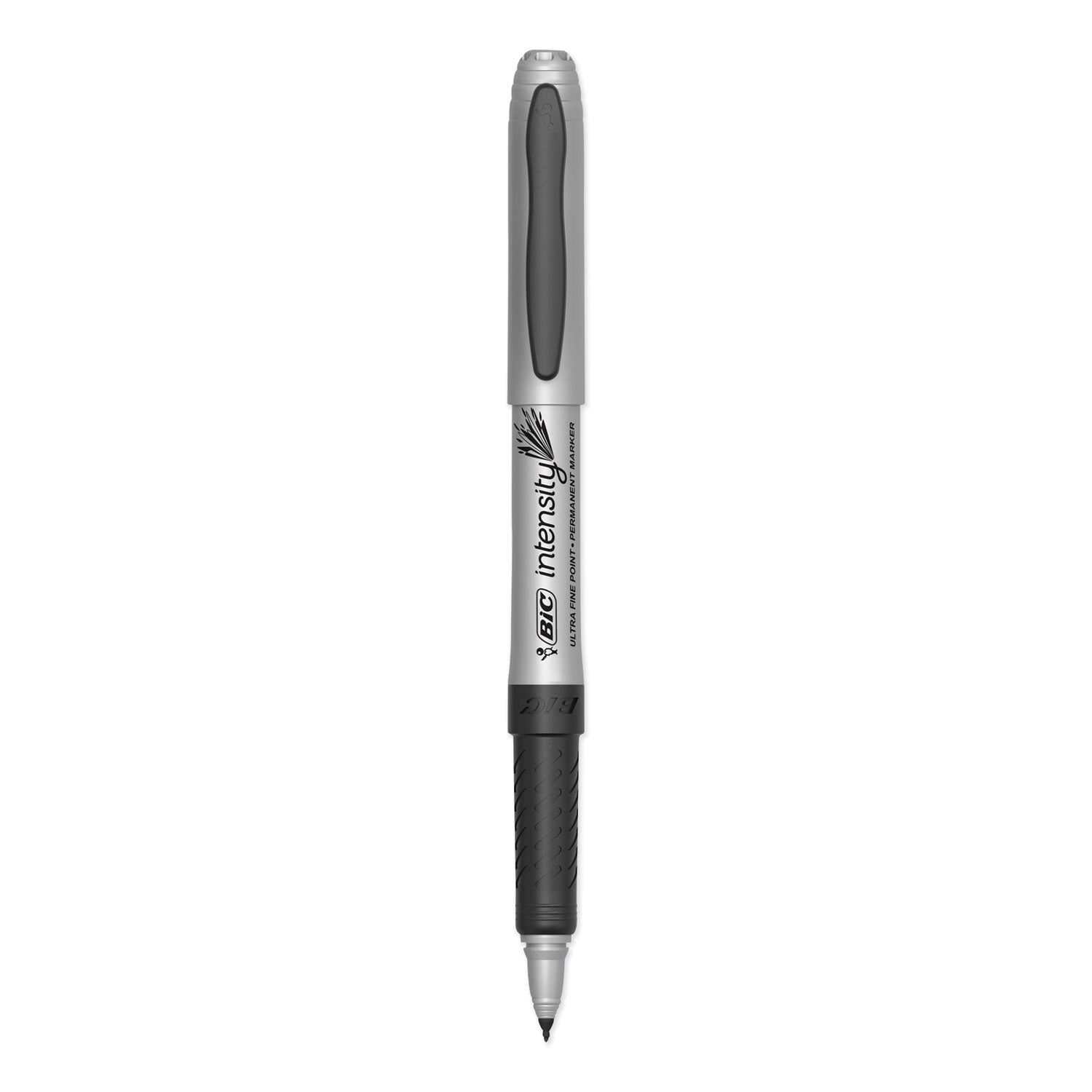 BIC® Intensity Ultra Fine Tip Permanent Marker, Ultra-Fine Needle Tip, Tuxedo Black, Dozen