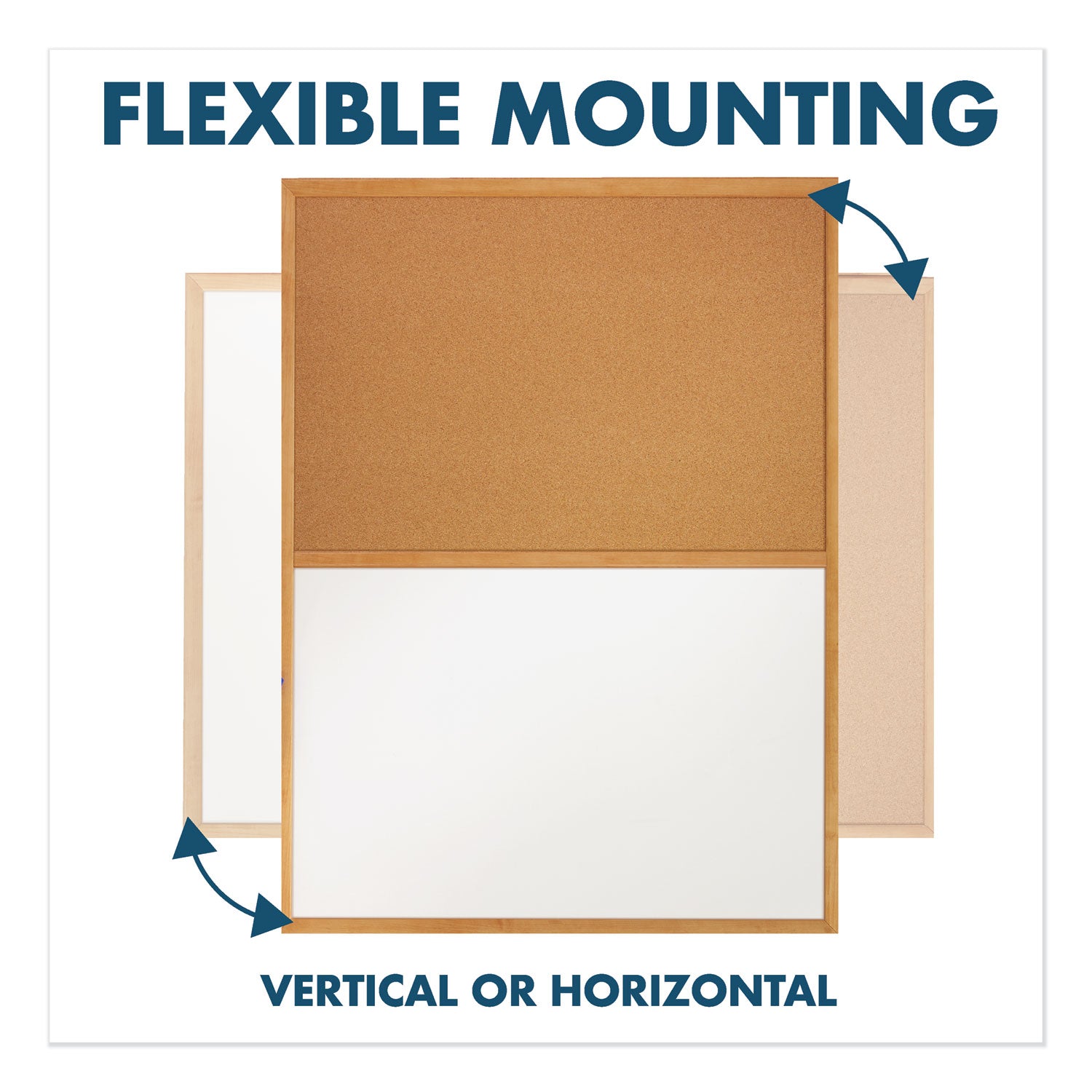 Quartet® Combination Board, 36" x 24", Brown/White Surface, Oak Finished Fiberboard (MDF) Frame