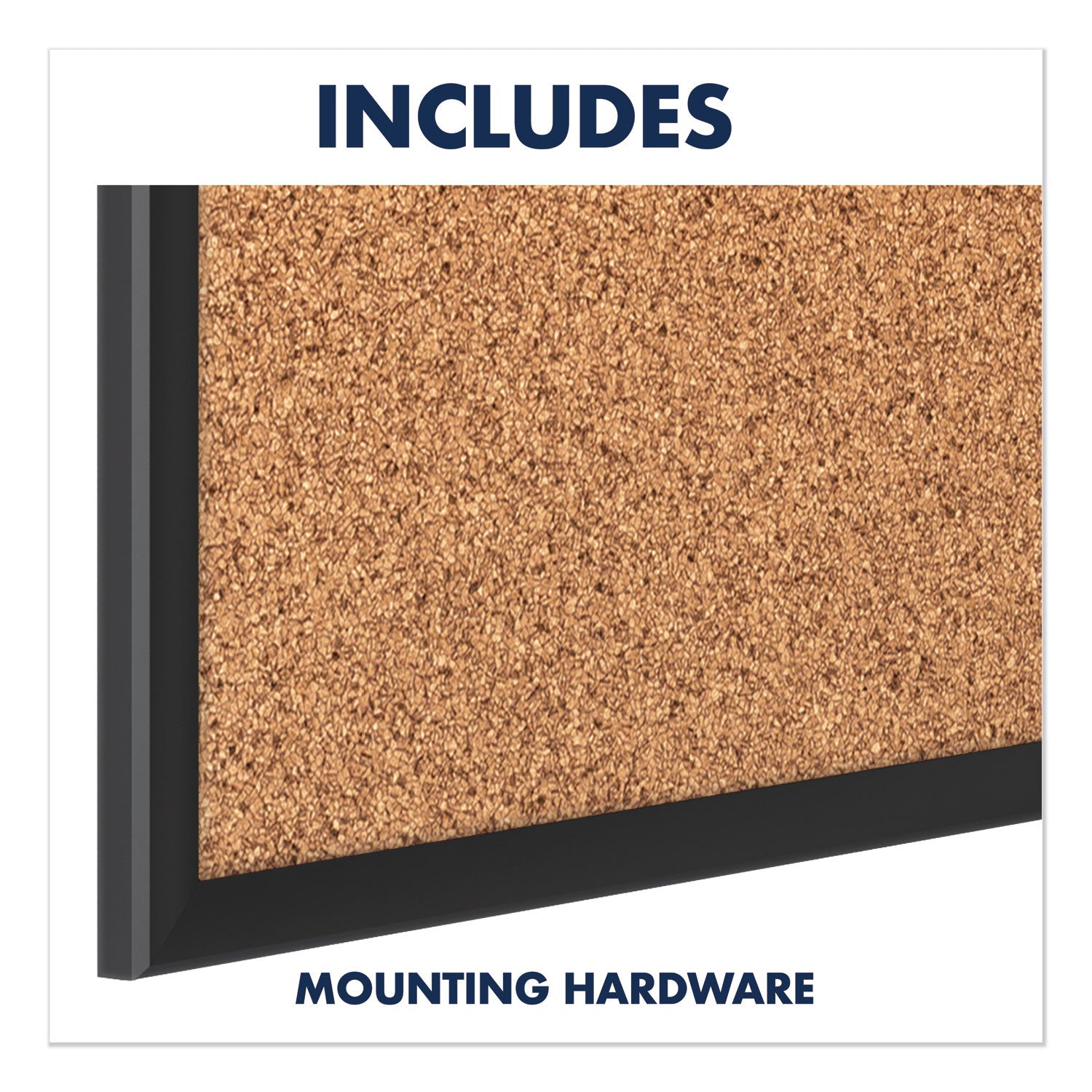 Quartet® Classic Series Cork Bulletin Board, 48" x 36", Tan Surface, Black Aluminum Frame