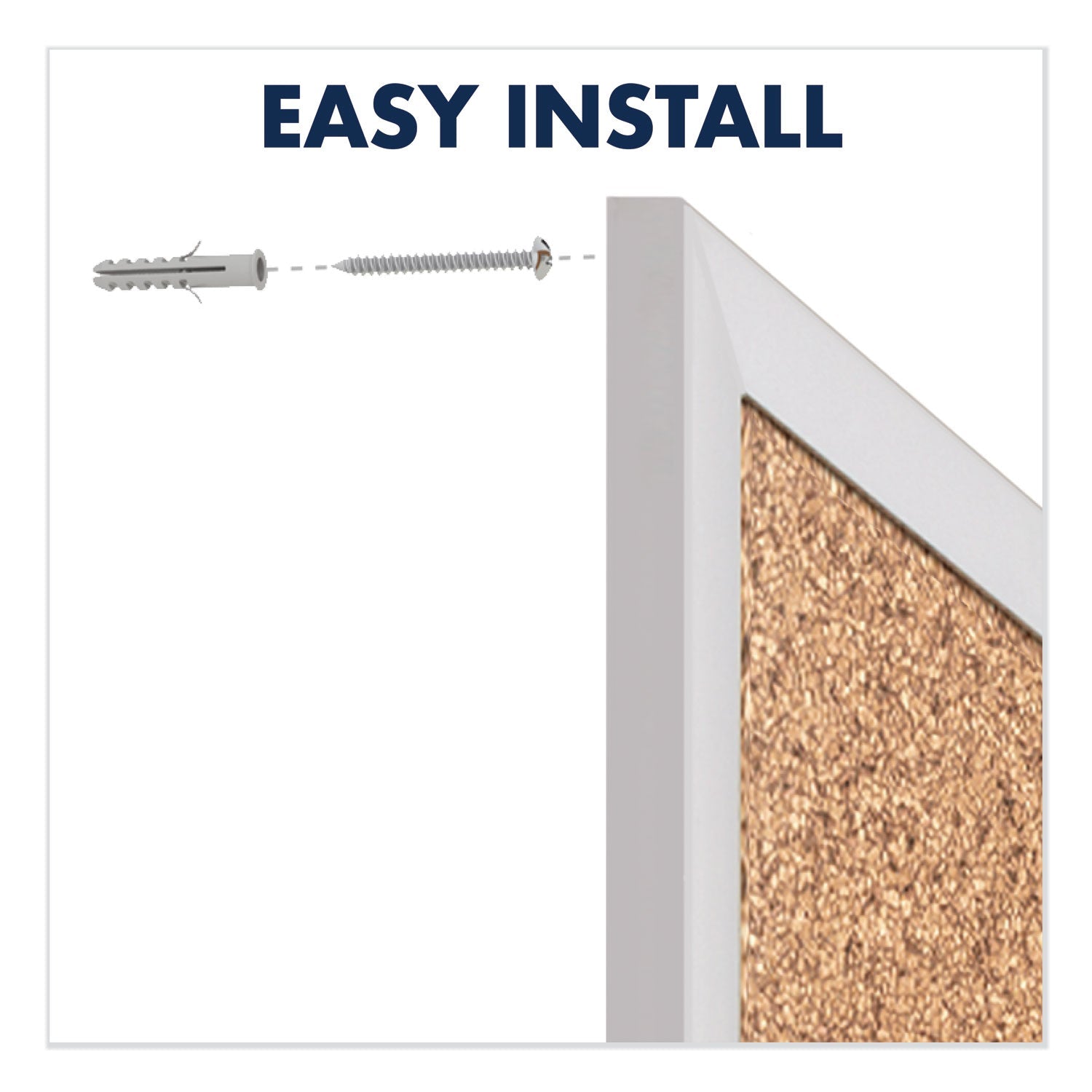 Quartet® Classic Series Cork Bulletin Board, 36" x 24", Tan Surface, Anodized Aluminum Frame