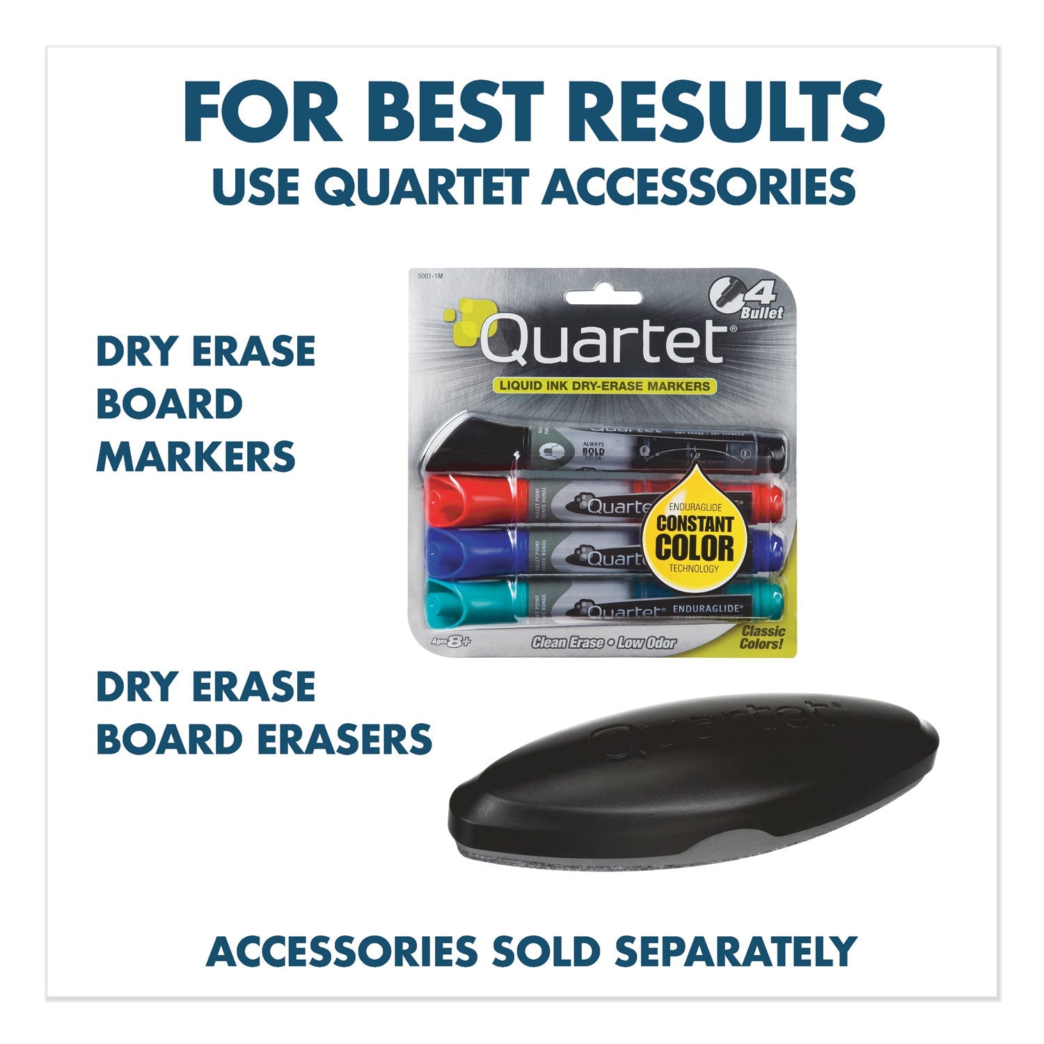 Quartet® Classic Series Porcelain Magnetic Dry Erase Board, 72" x 48", White Surface, Satin Aluminum Frame