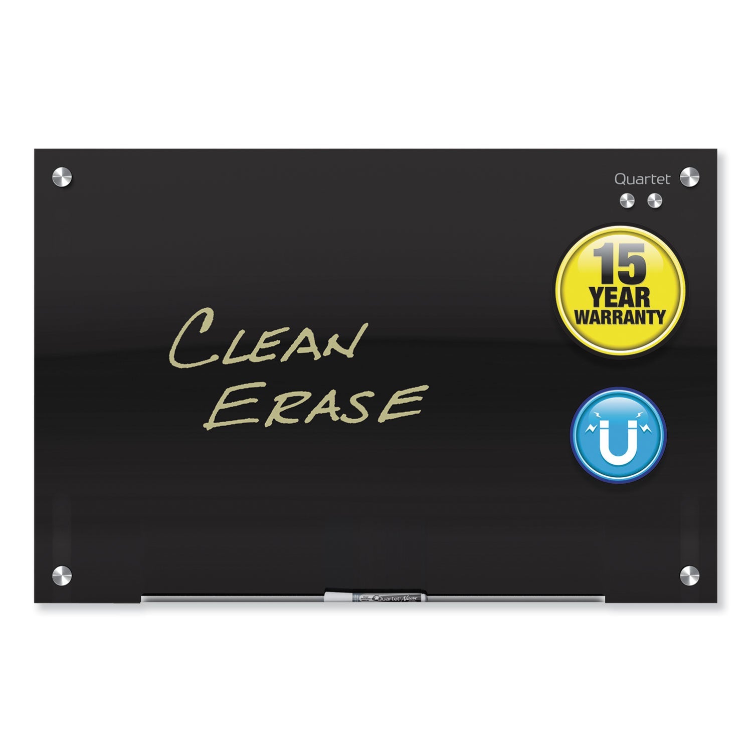 Quartet® Infinity Magnetic Glass Marker Board, 96" x 48", Black Surface