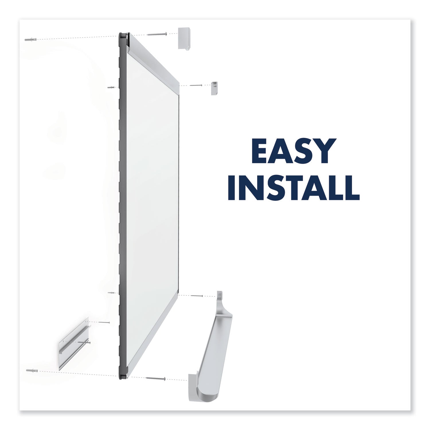 Quartet® Prestige 2 DuraMax Magnetic Porcelain, 96" x 48", White Surface, Graphite Gray Fiberboard/Plastic Frame