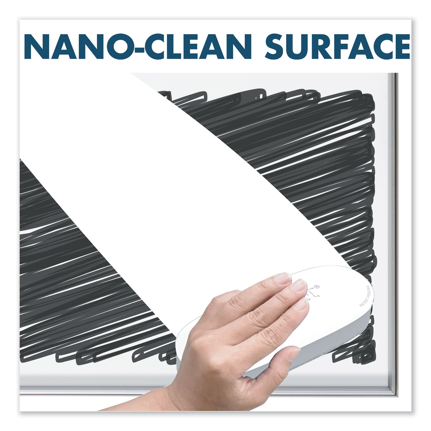Quartet® Fusion Nano-Clean Magnetic Whiteboard, 72" x 48", White Surface, Satin Aluminum Frame