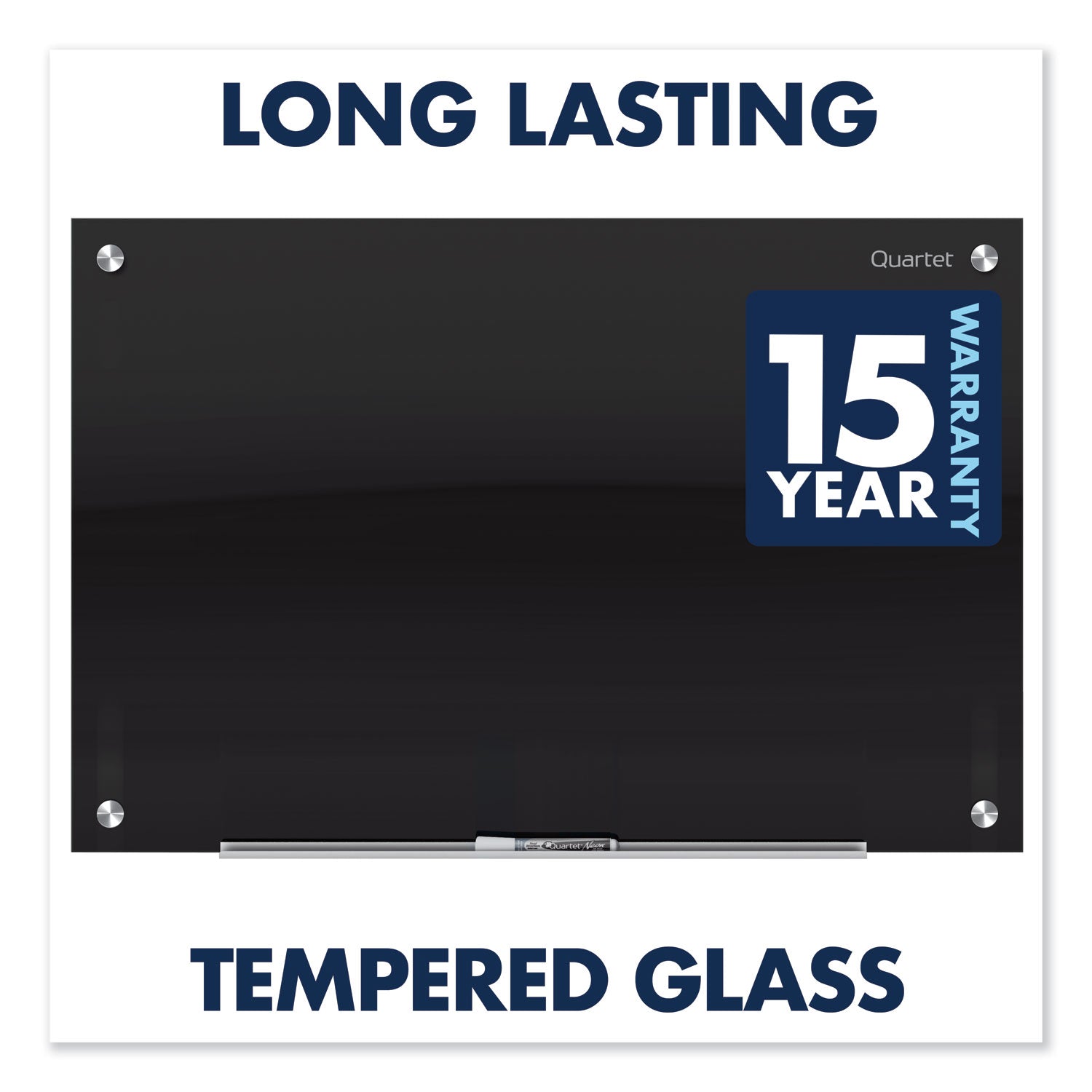 Quartet® Infinity Magnetic Glass Marker Board, 48" x 36", Black Surface