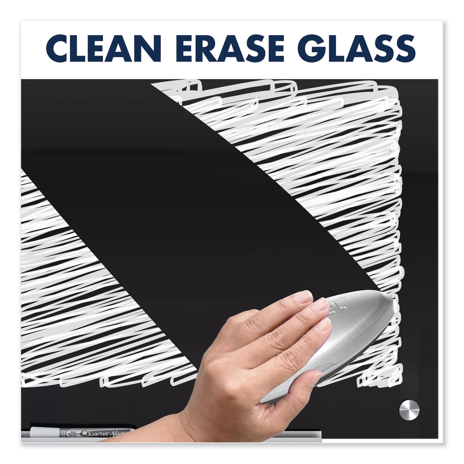 Quartet® Infinity Magnetic Glass Marker Board, 36" x 24", Black Surface