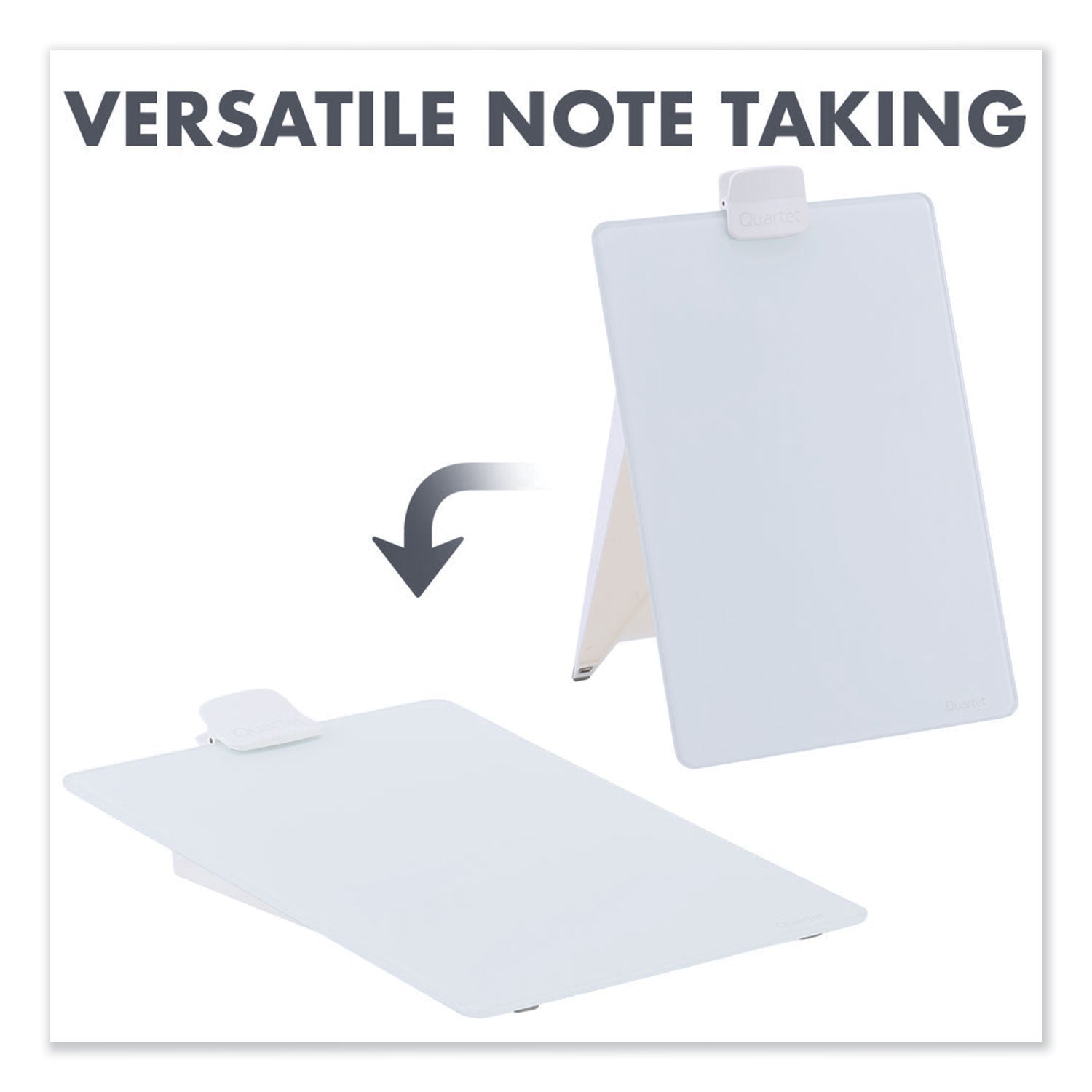 Quartet® Glass Dry Erase Desktop Copy Holder, 20 Sheet Capacity, Glass/Plastic, White