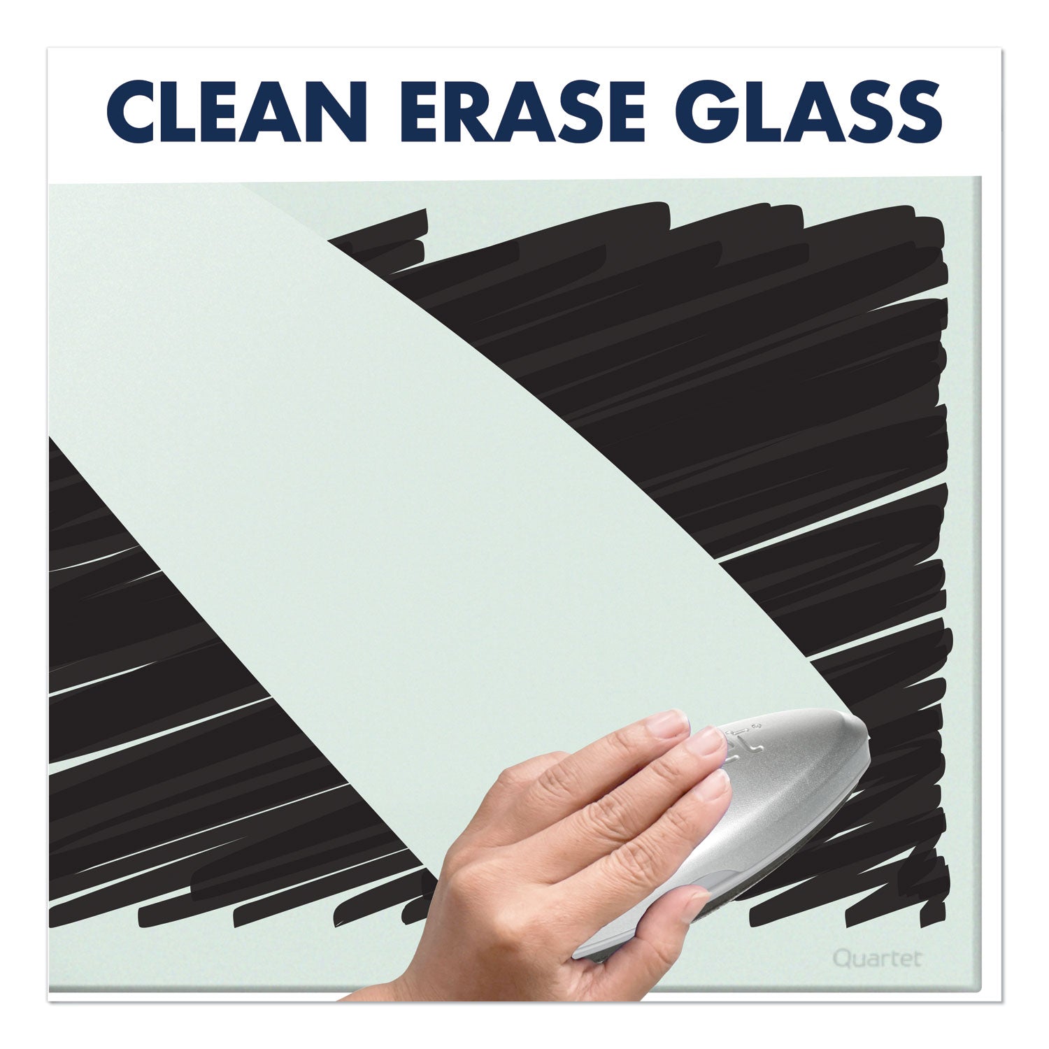Quartet® InvisaMount Magnetic Glass Marker Board, 50" x 28", White Surface