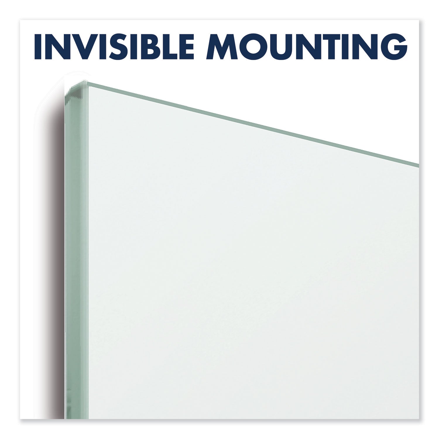 Quartet® InvisaMount Magnetic Glass Marker Board, 50" x 28", White Surface