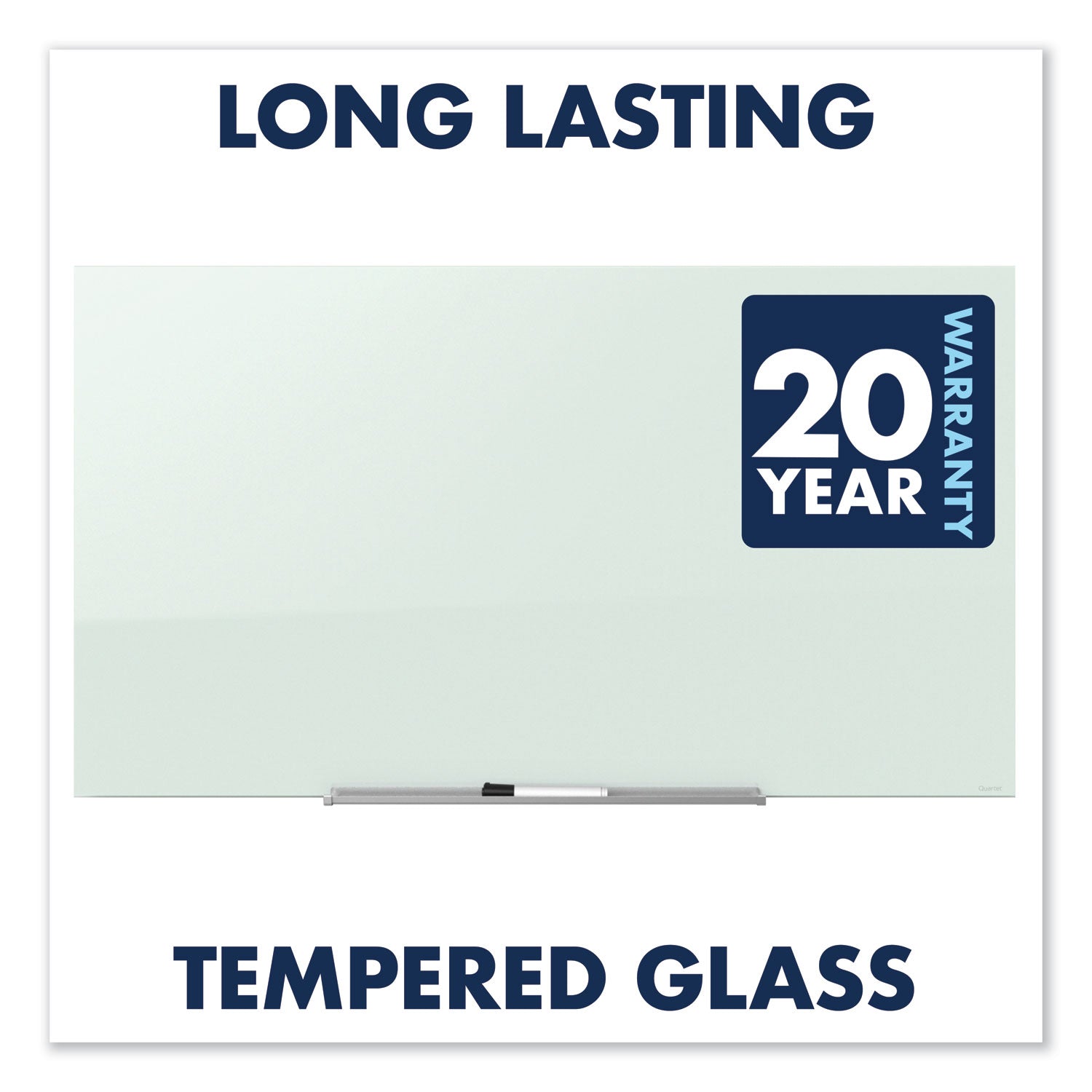 Quartet® InvisaMount Magnetic Glass Marker Board, 85" x 48", White Surface