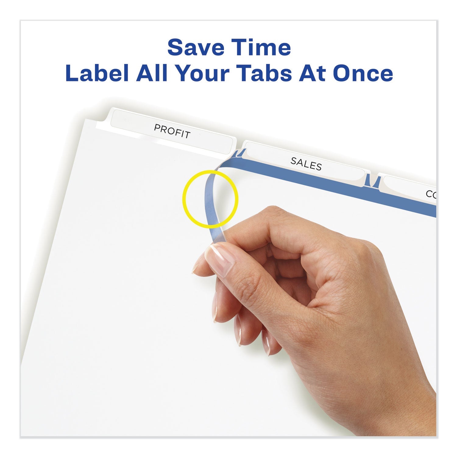 Avery® Print and Apply Index Maker Clear Label Dividers, 3-Tab, White Tabs, 11 x 8.5, White, 25 Sets