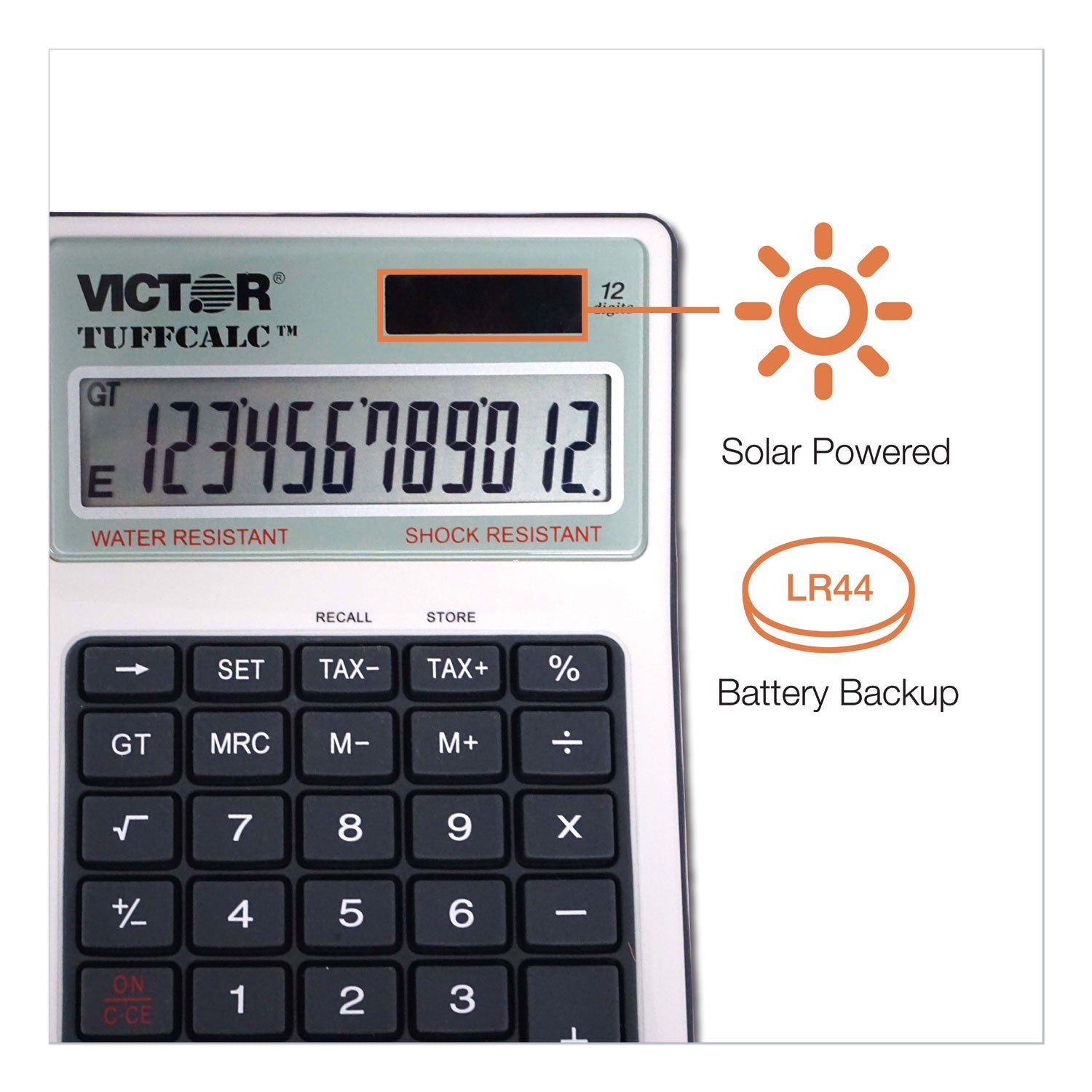 Victor® Tuffcalc Desktop Calculator, 12-Digit Lcd