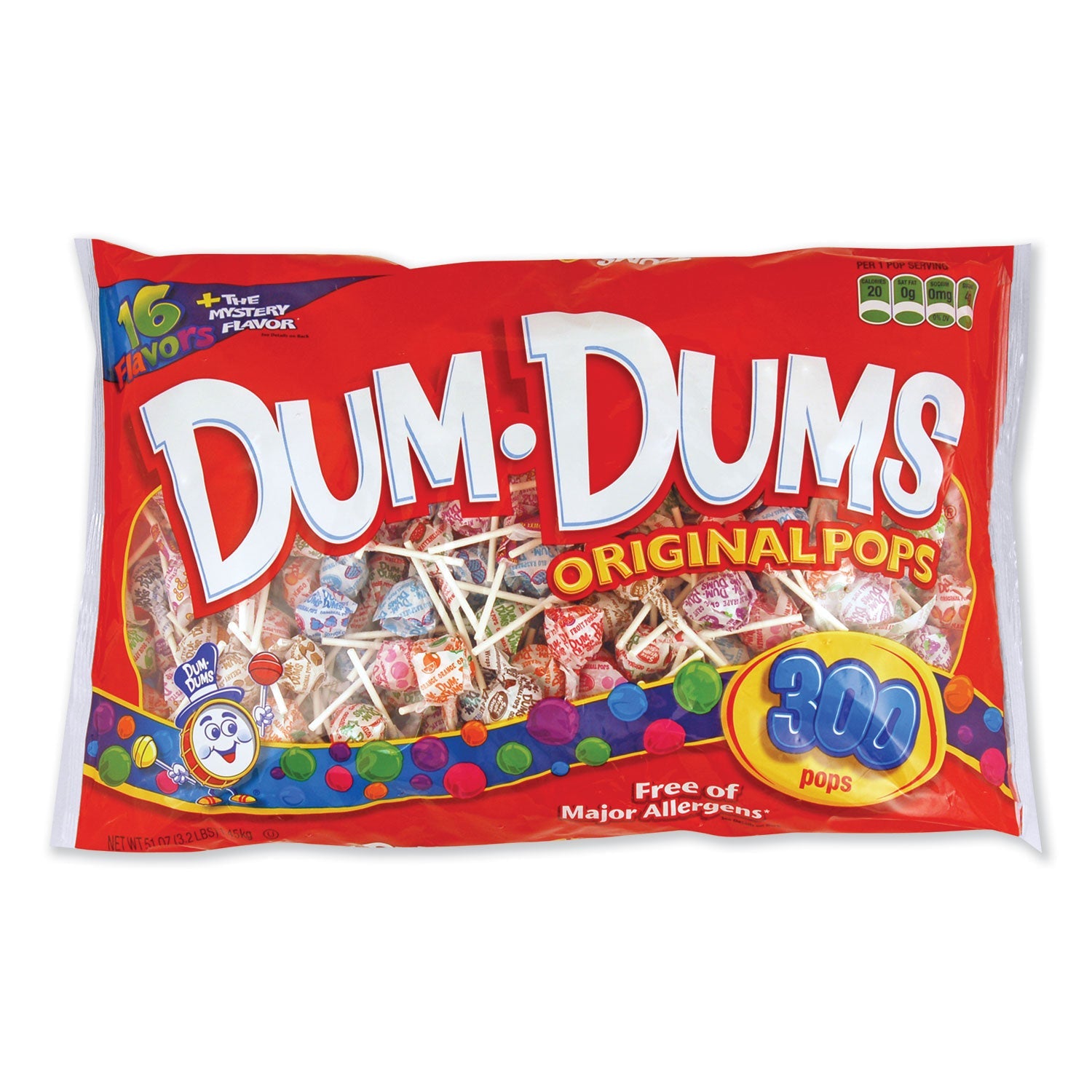 Spangler® Dum-Dum-Pops, Assorted Flavors, Individually Wrapped, 300/pack