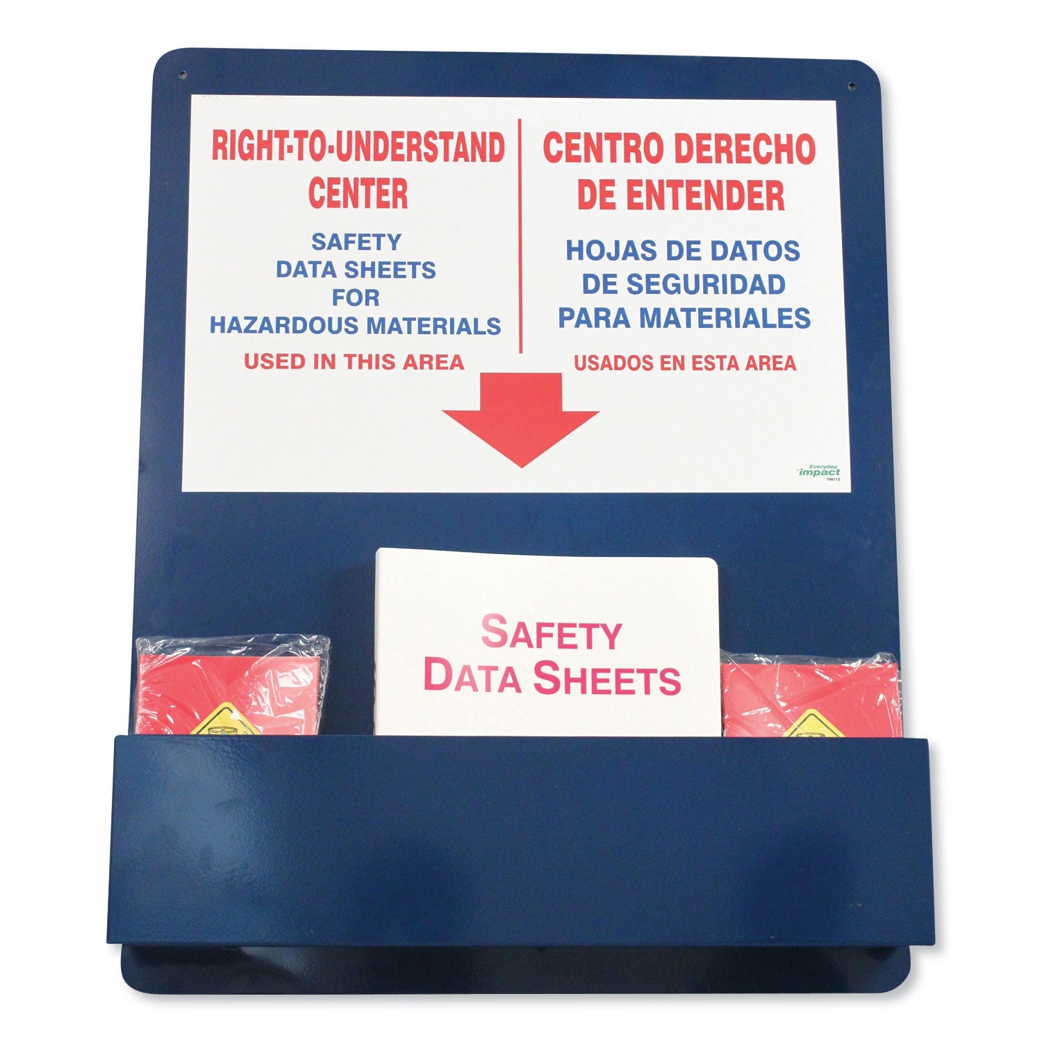 Impact® Bilingual "right-To-Understand" Sds Center, 25w X 5.2d X 30h, Blue/white/red